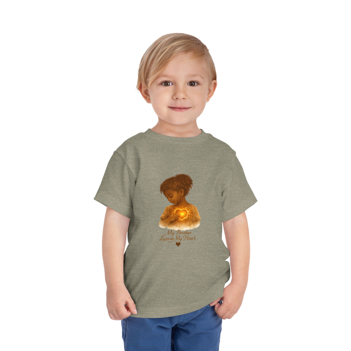 My Brother Lives in my Heart Detailed Gold Silhouette Girl