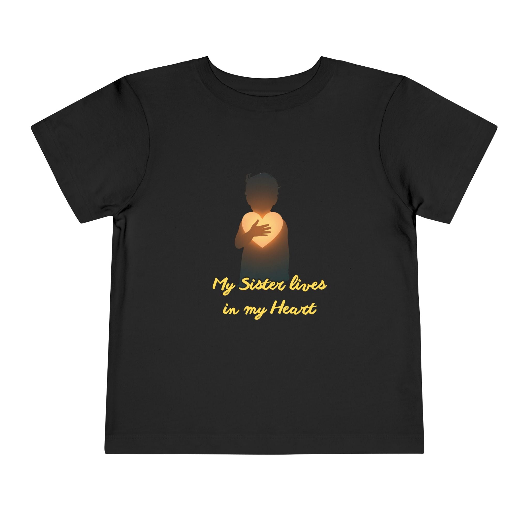 Toddler Tee — "My Sister Lives in My Heart" Golden Silhouette Memorial Shirt