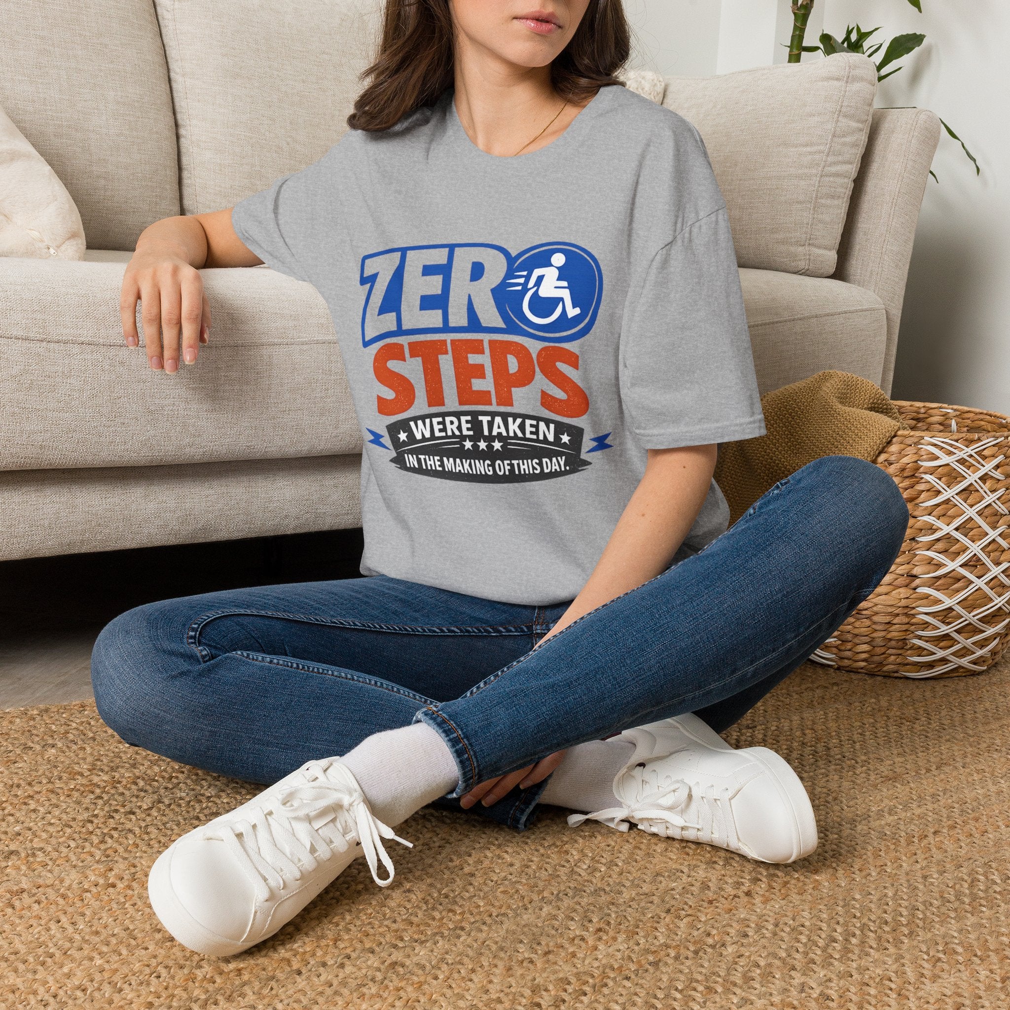 Zero Steps Were Taken T-Shirt | Wheelchair Accessibility Graphic Tee