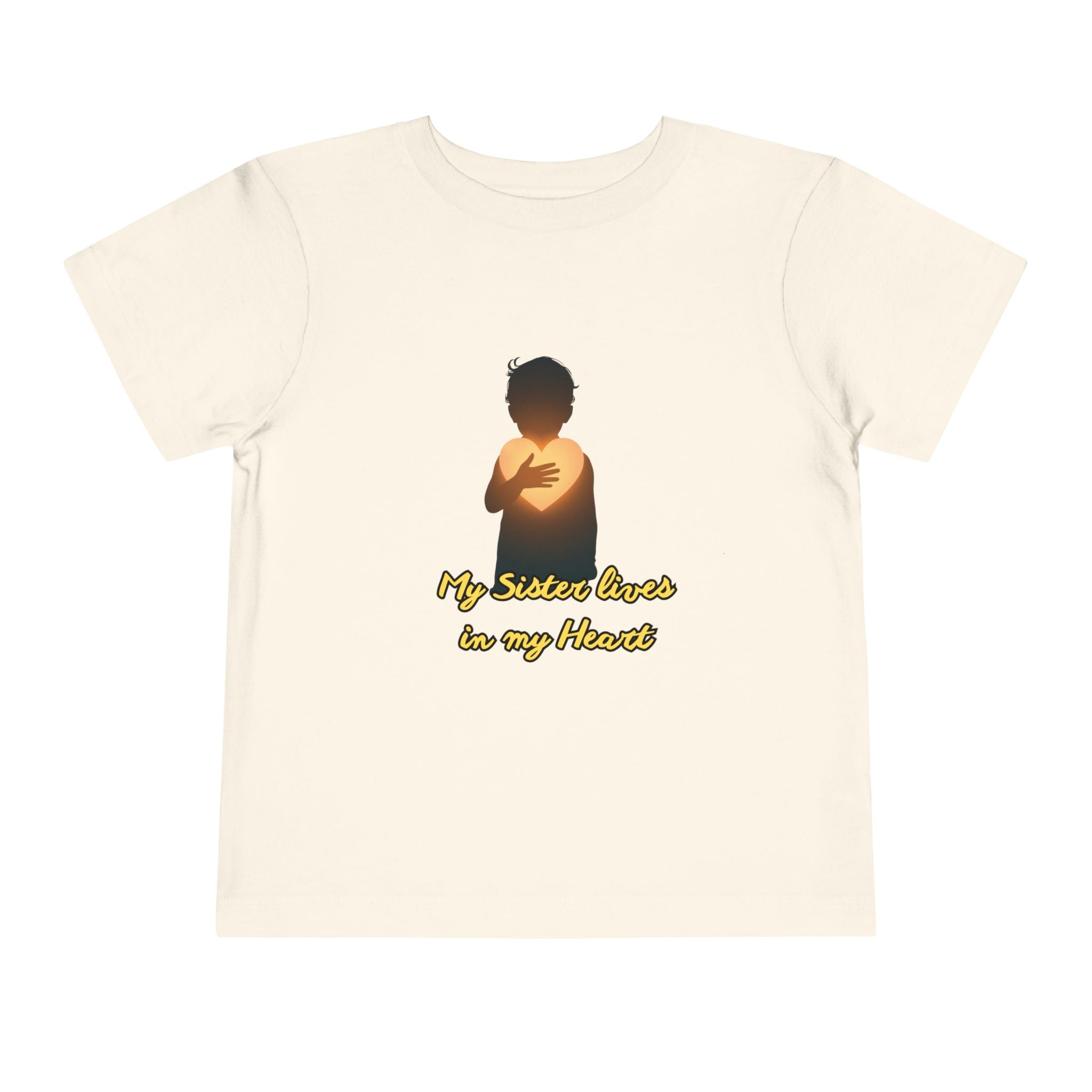 Toddler Tee — "My Sister Lives in My Heart" Golden Silhouette Memorial Shirt