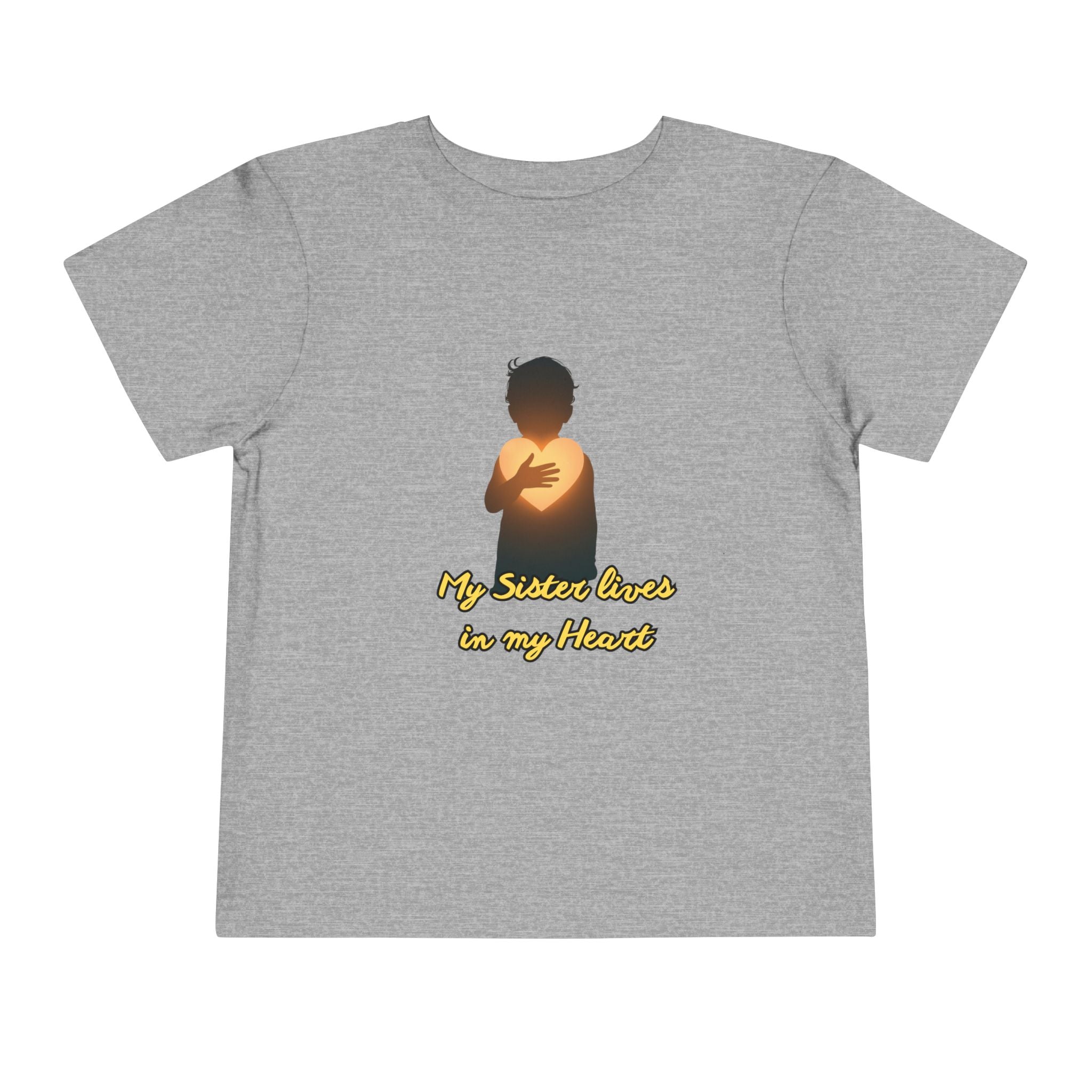 Toddler Tee — "My Sister Lives in My Heart" Golden Silhouette Memorial Shirt