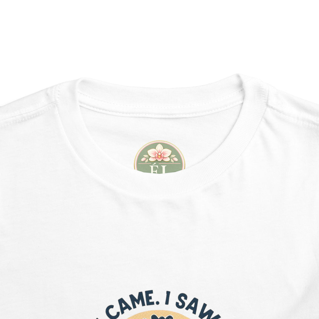 I Came I Saw I Covered My Ears Toddler Tee | Retro Sunset Boy Illustration