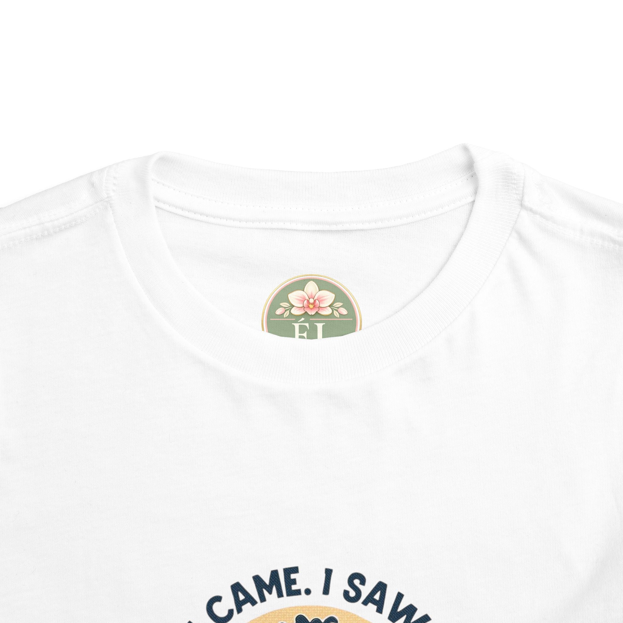 I Came I Saw I Covered My Ears Toddler Tee | Retro Sunset Boy Illustration