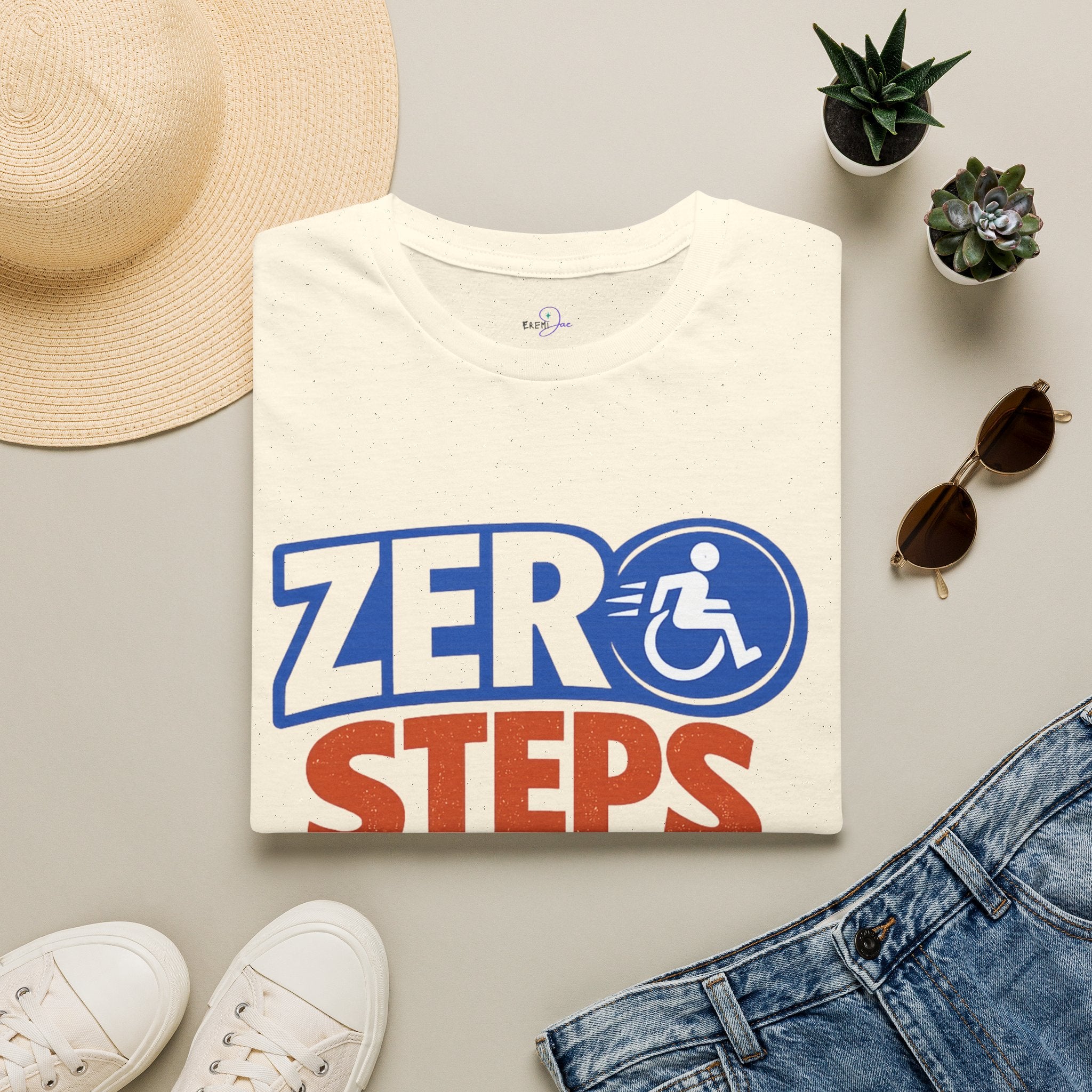 Zero Steps Were Taken T-Shirt | Wheelchair Accessibility Graphic Tee
