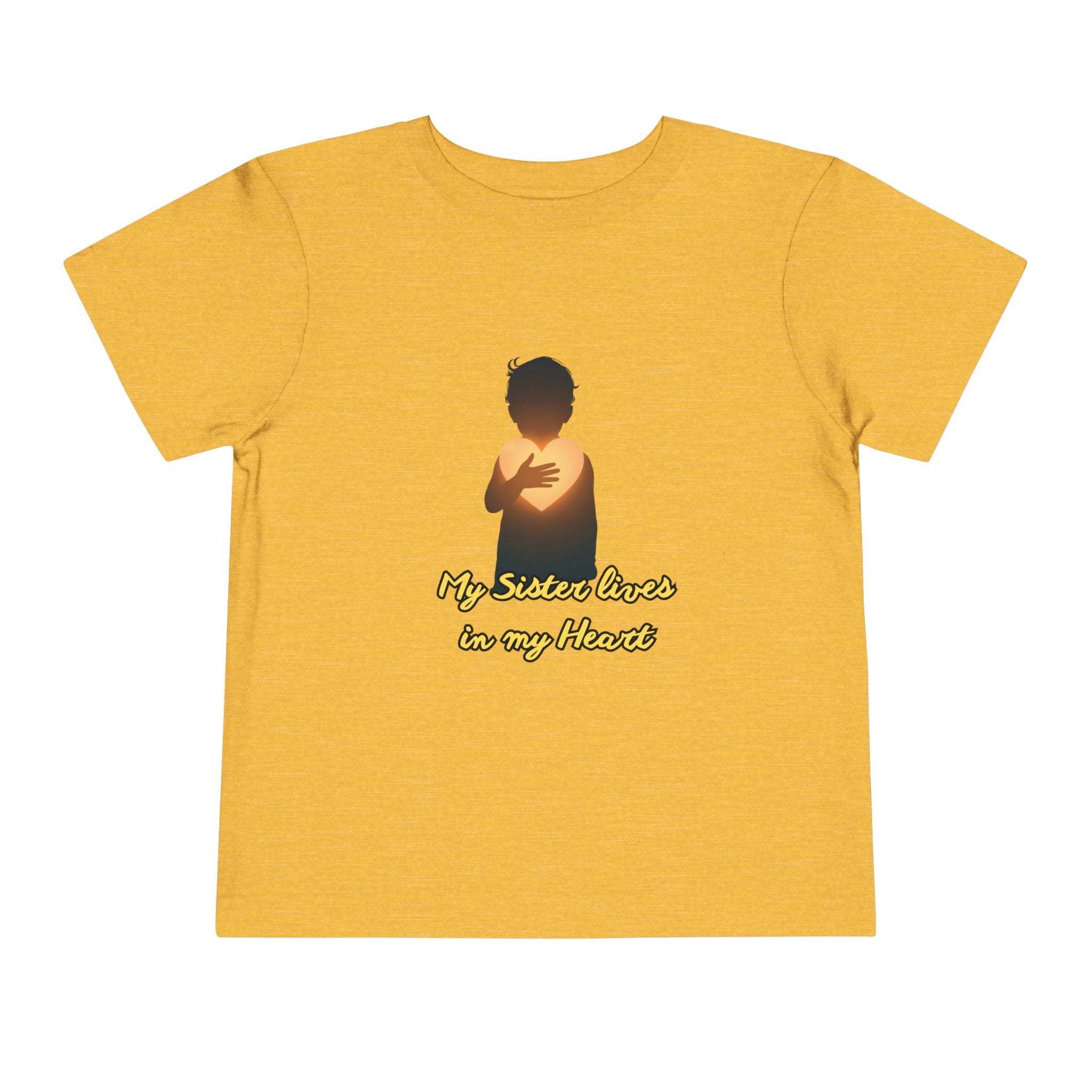 Toddler Tee — "My Sister Lives in My Heart" Golden Silhouette Memorial Shirt