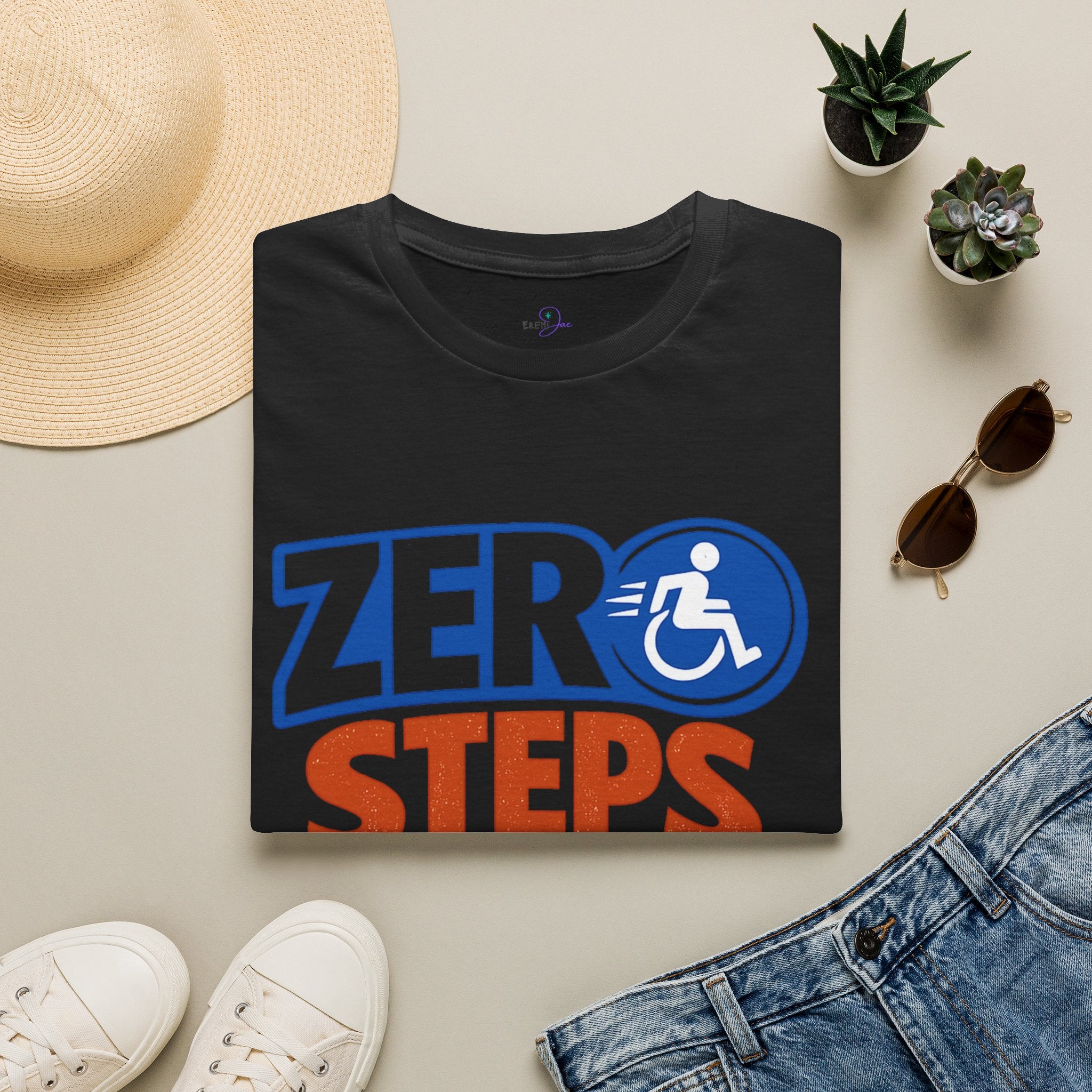 Zero Steps Were Taken T-Shirt | Wheelchair Accessibility Graphic Tee