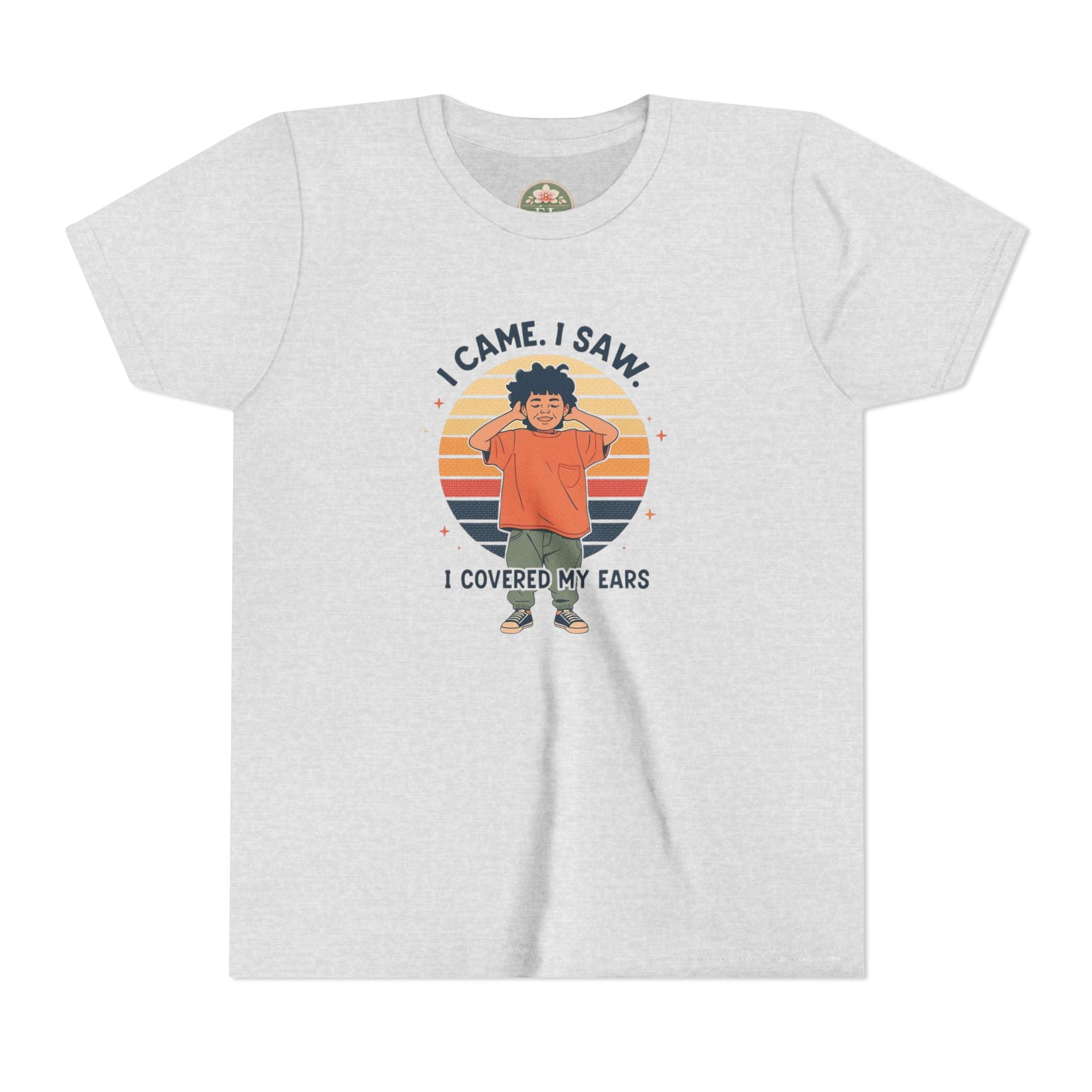I Came I Saw I Covered My Ears T-Shirt | Kid Retro Sunset Graphic Tee