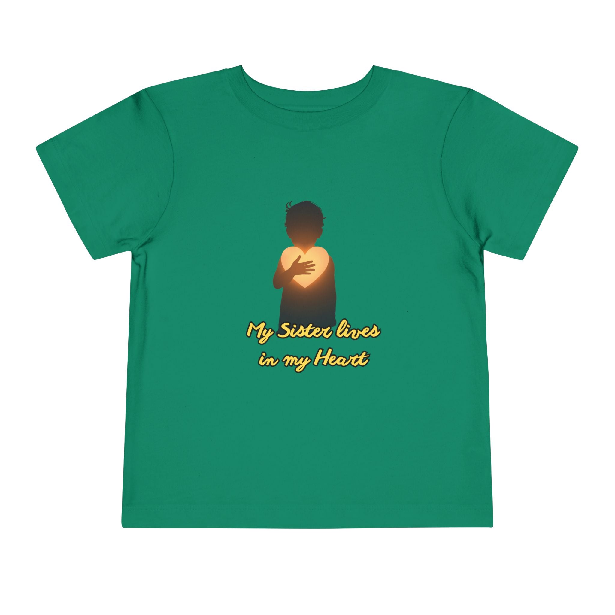 Toddler Tee — "My Sister Lives in My Heart" Golden Silhouette Memorial Shirt