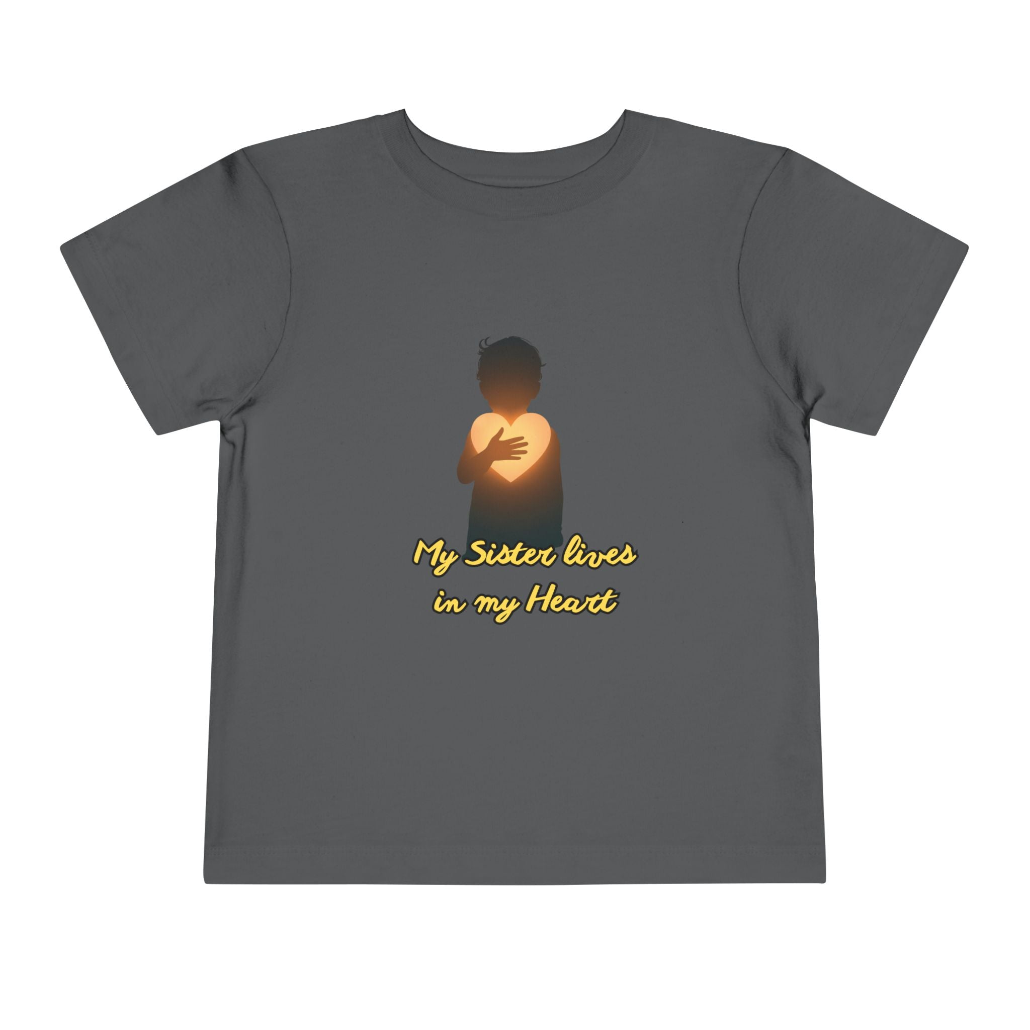 Toddler Tee — "My Sister Lives in My Heart" Golden Silhouette Memorial Shirt