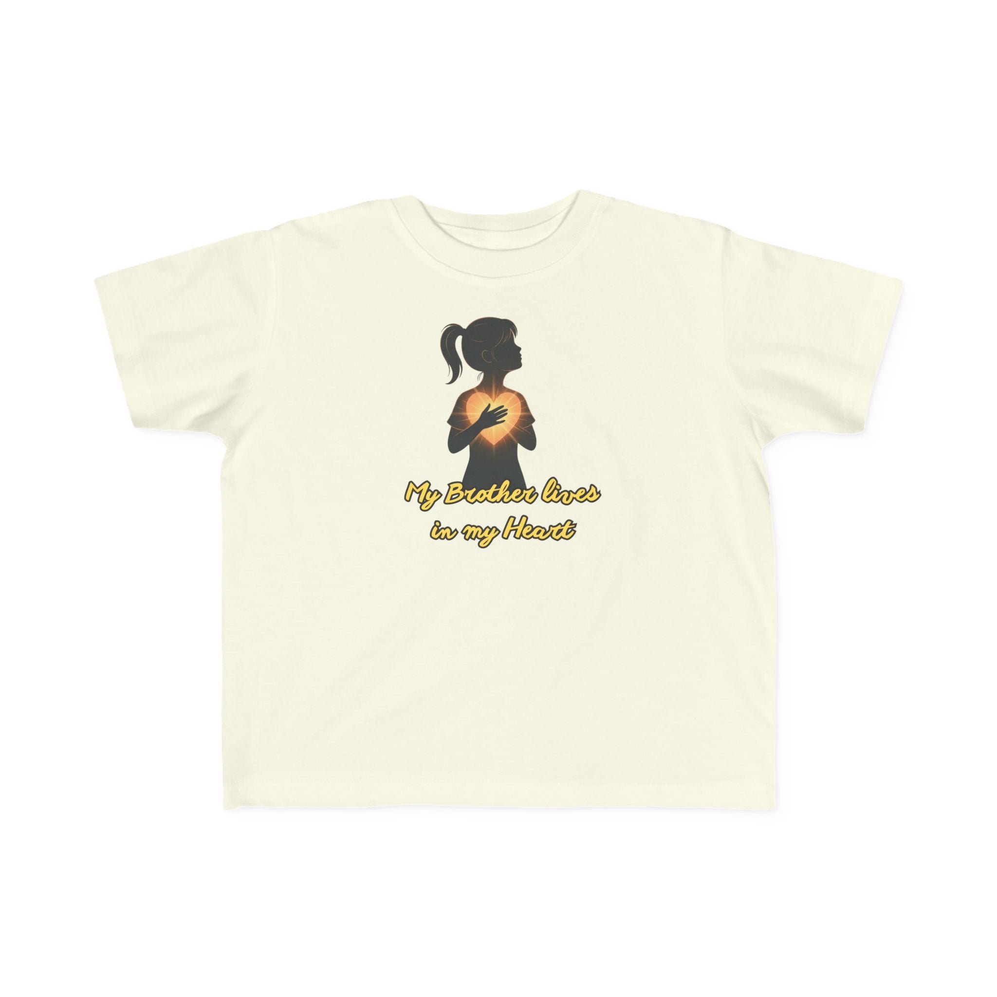 My Brother Lives in my Heart Toddler Tee |Dark Silhouette Girl Glowing Heart