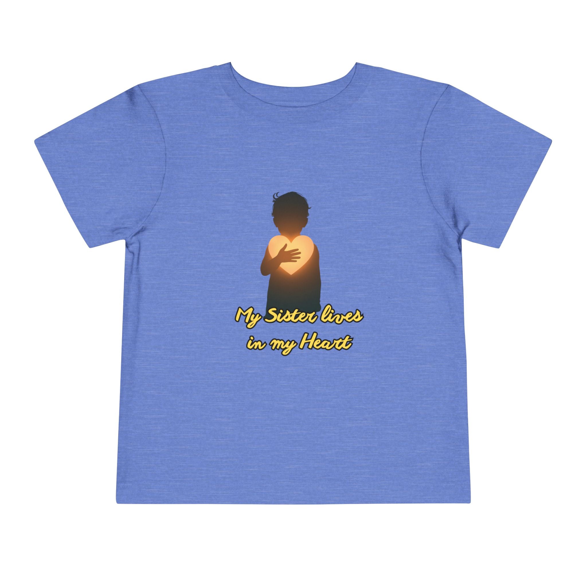 Toddler Tee — "My Sister Lives in My Heart" Golden Silhouette Memorial Shirt