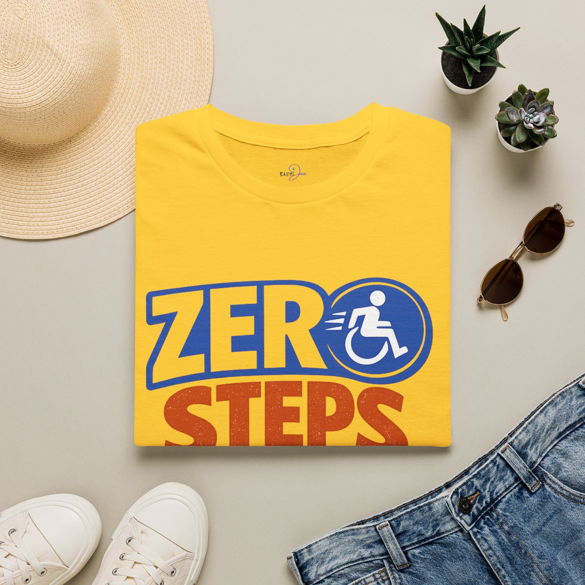 Zero Steps Were Taken T-Shirt | Wheelchair Accessibility Graphic Tee
