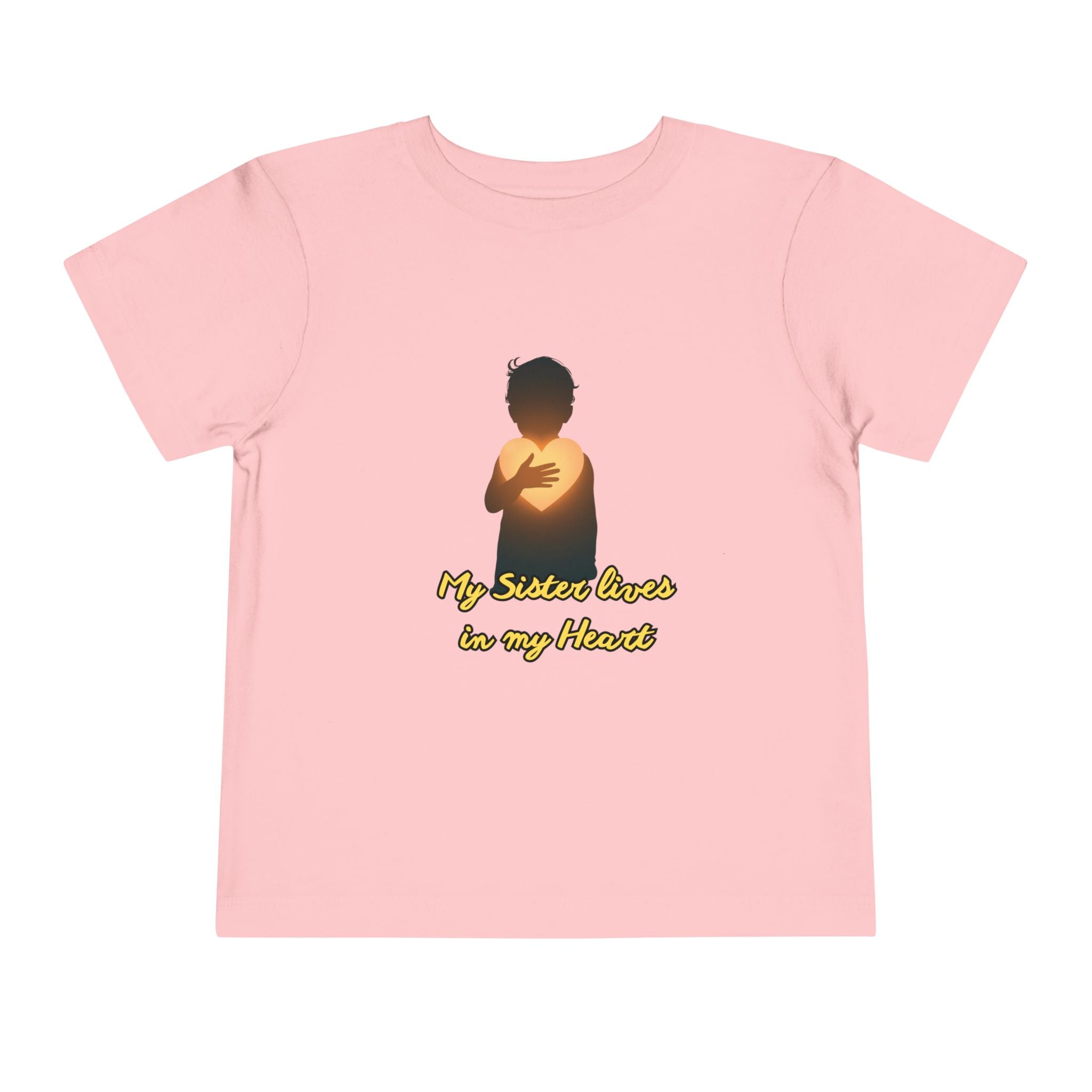 Toddler Tee — "My Sister Lives in My Heart" Golden Silhouette Memorial Shirt