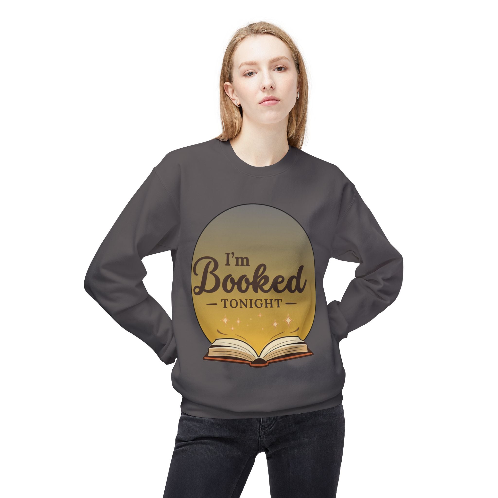 Sweatshirt — I'm Booked Tonight Cozy Reading Crewneck