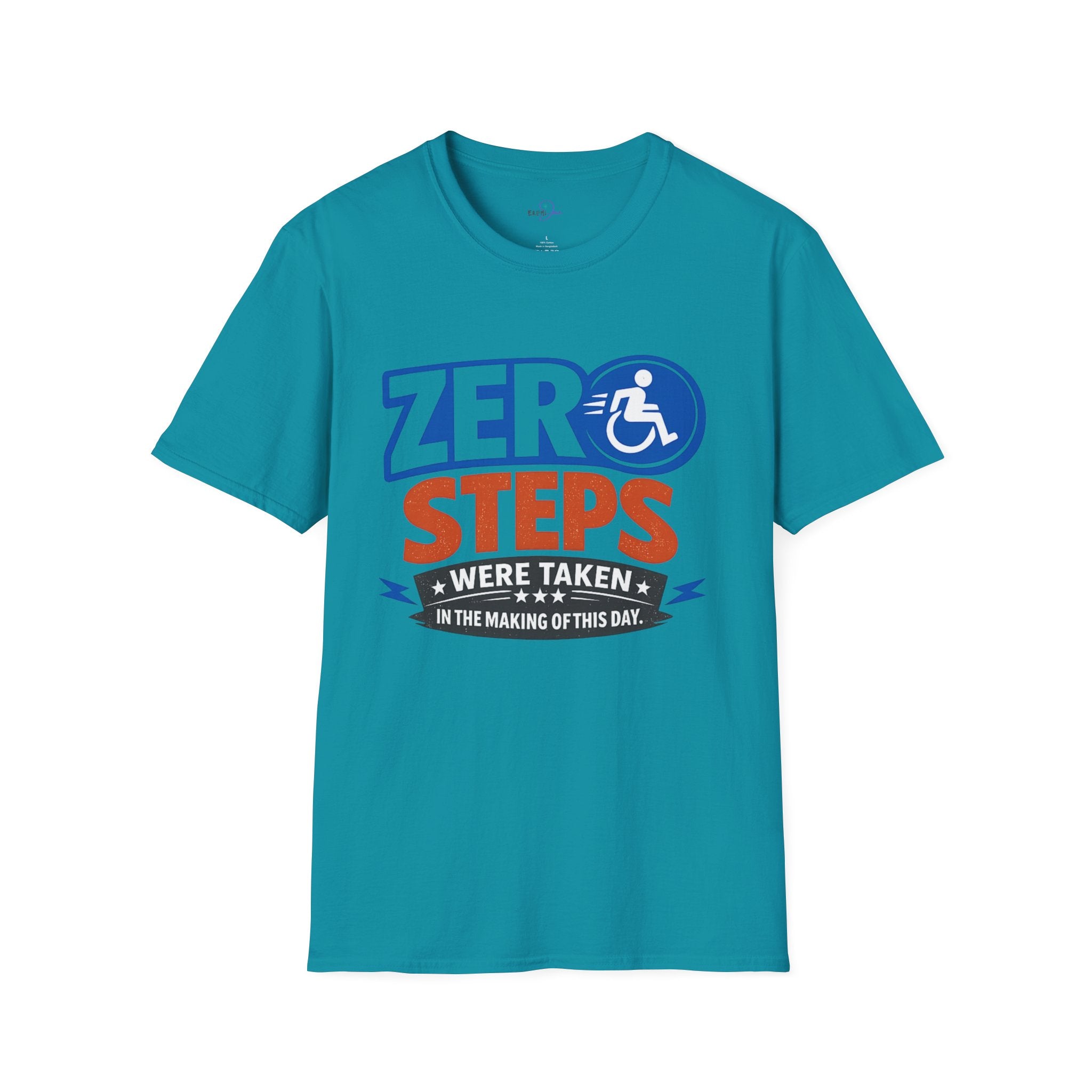 Zero Steps Were Taken T-Shirt | Wheelchair Accessibility Graphic Tee