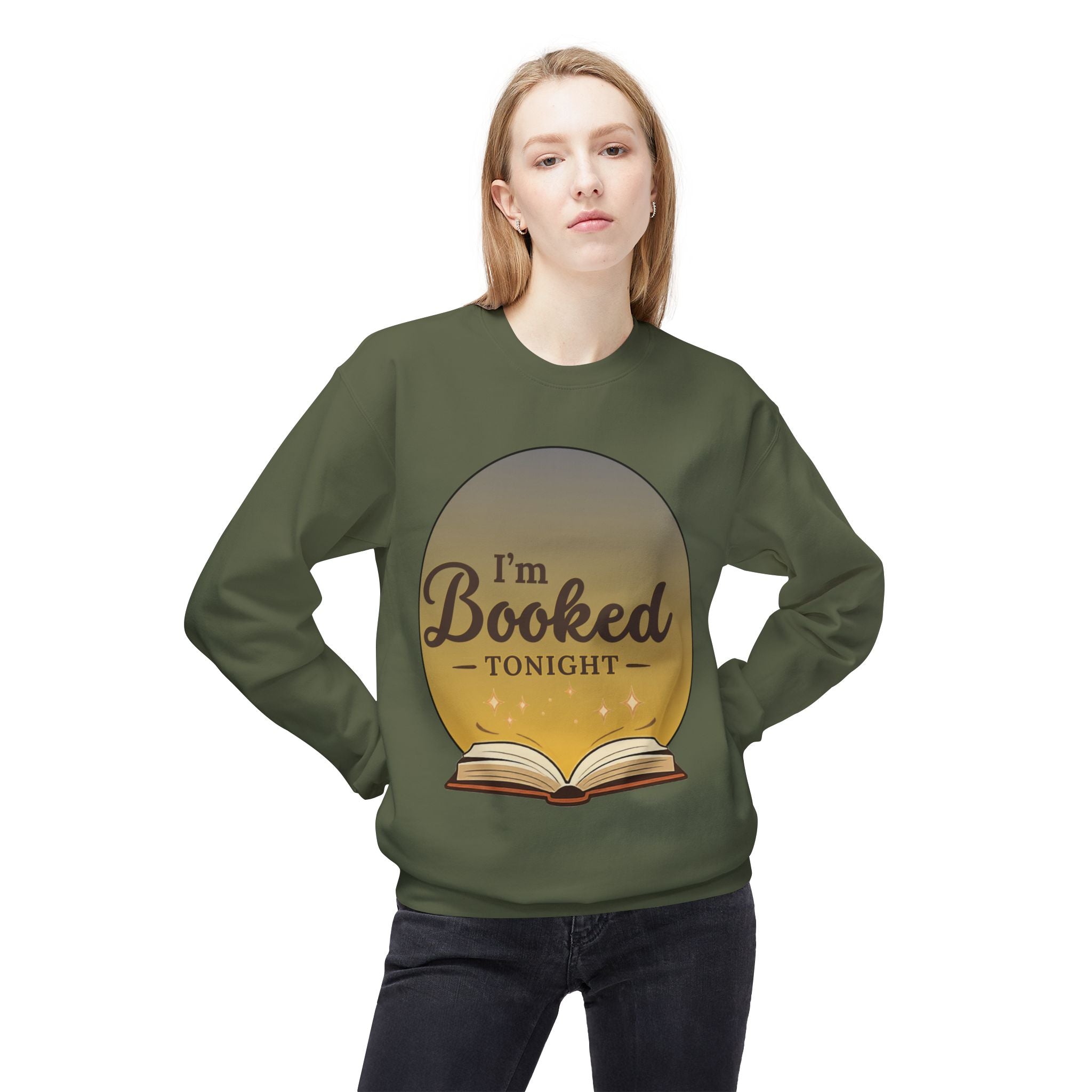 Sweatshirt — I'm Booked Tonight Cozy Reading Crewneck