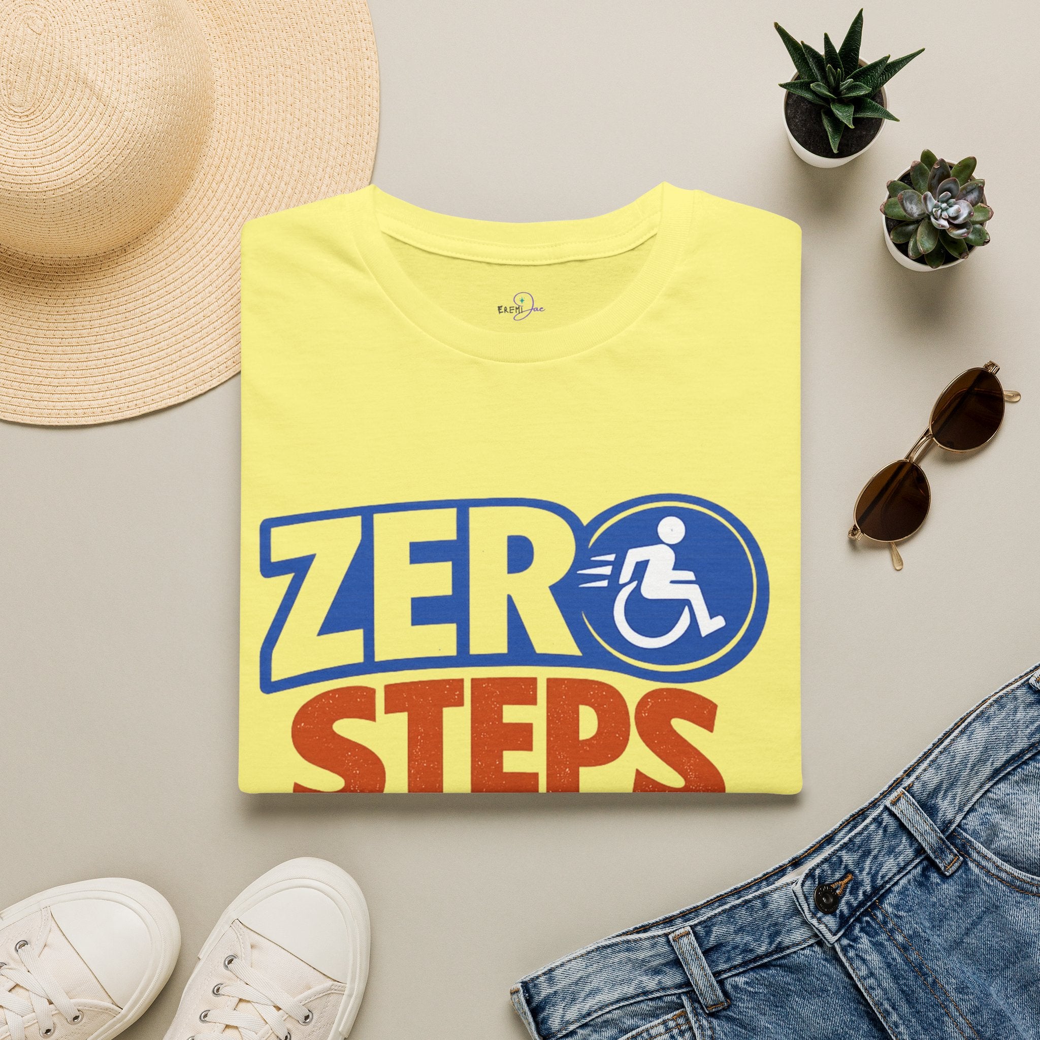Zero Steps Were Taken T-Shirt | Wheelchair Accessibility Graphic Tee