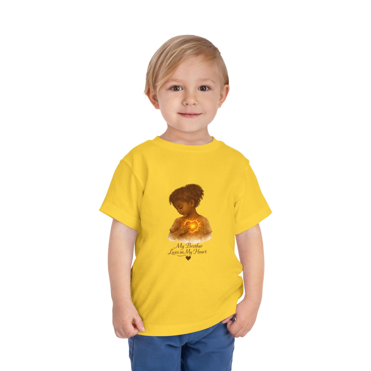 My Brother Lives in my Heart Detailed Gold Silhouette Girl