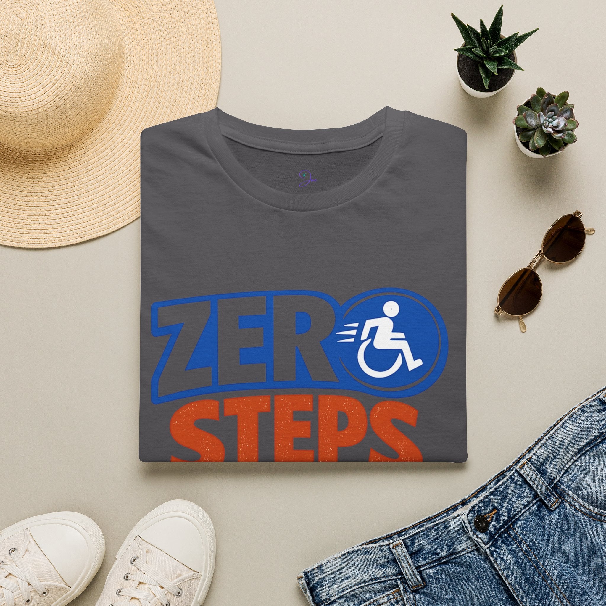 Zero Steps Were Taken T-Shirt | Wheelchair Accessibility Graphic Tee