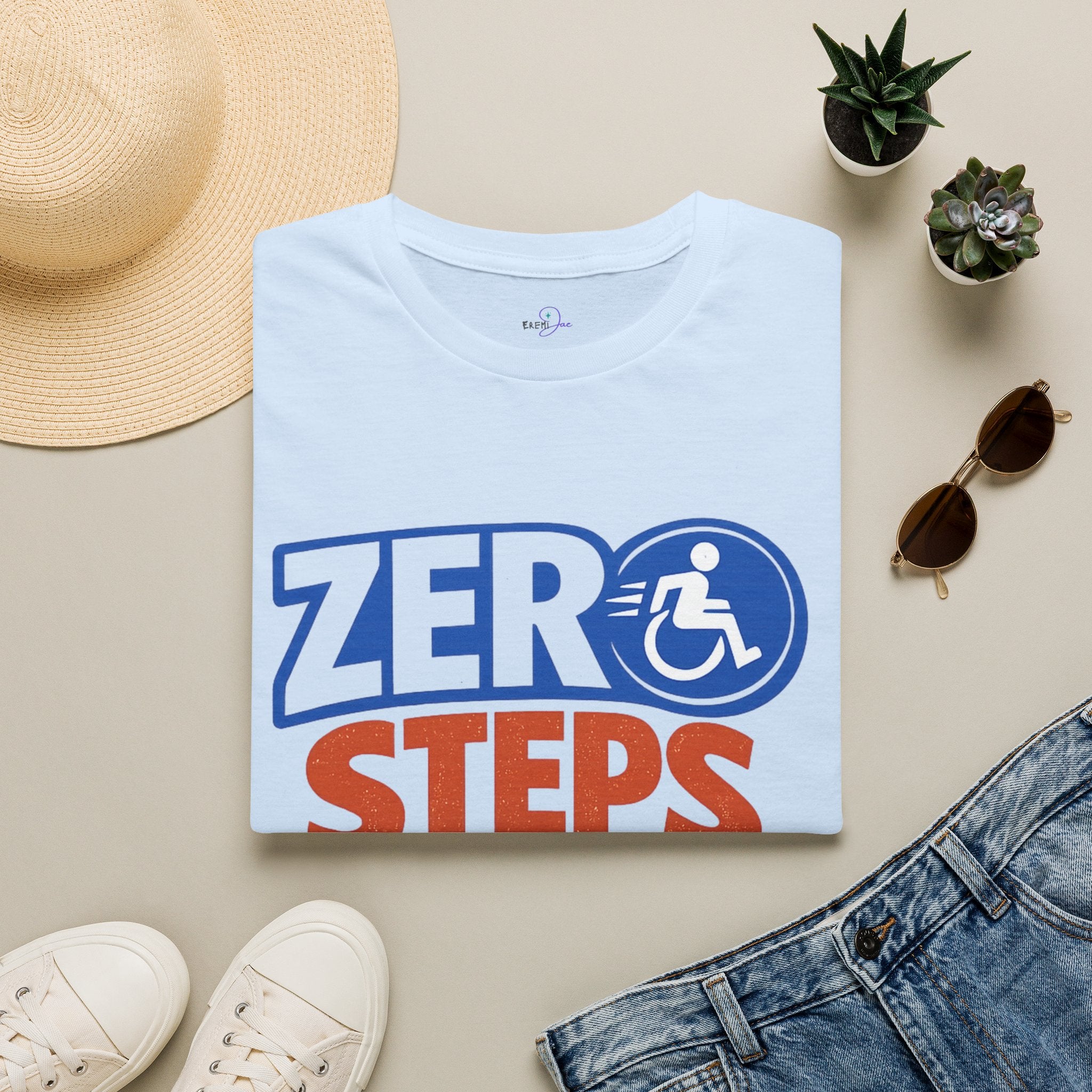 Zero Steps Were Taken T-Shirt | Wheelchair Accessibility Graphic Tee