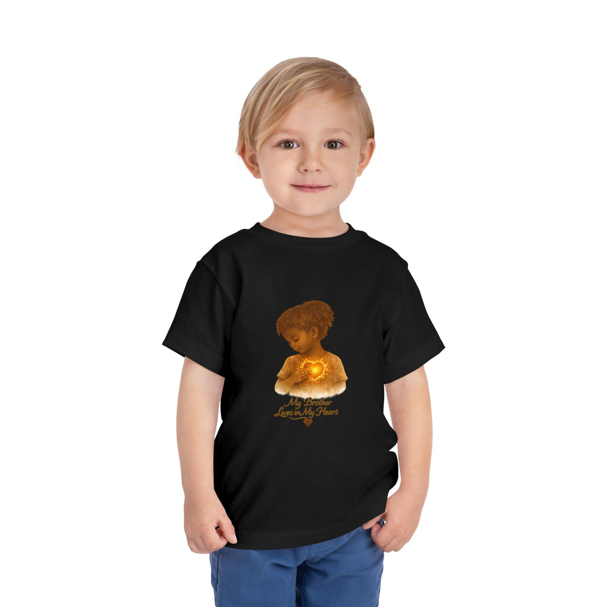 My Brother Lives in my Heart Detailed Gold Silhouette Girl