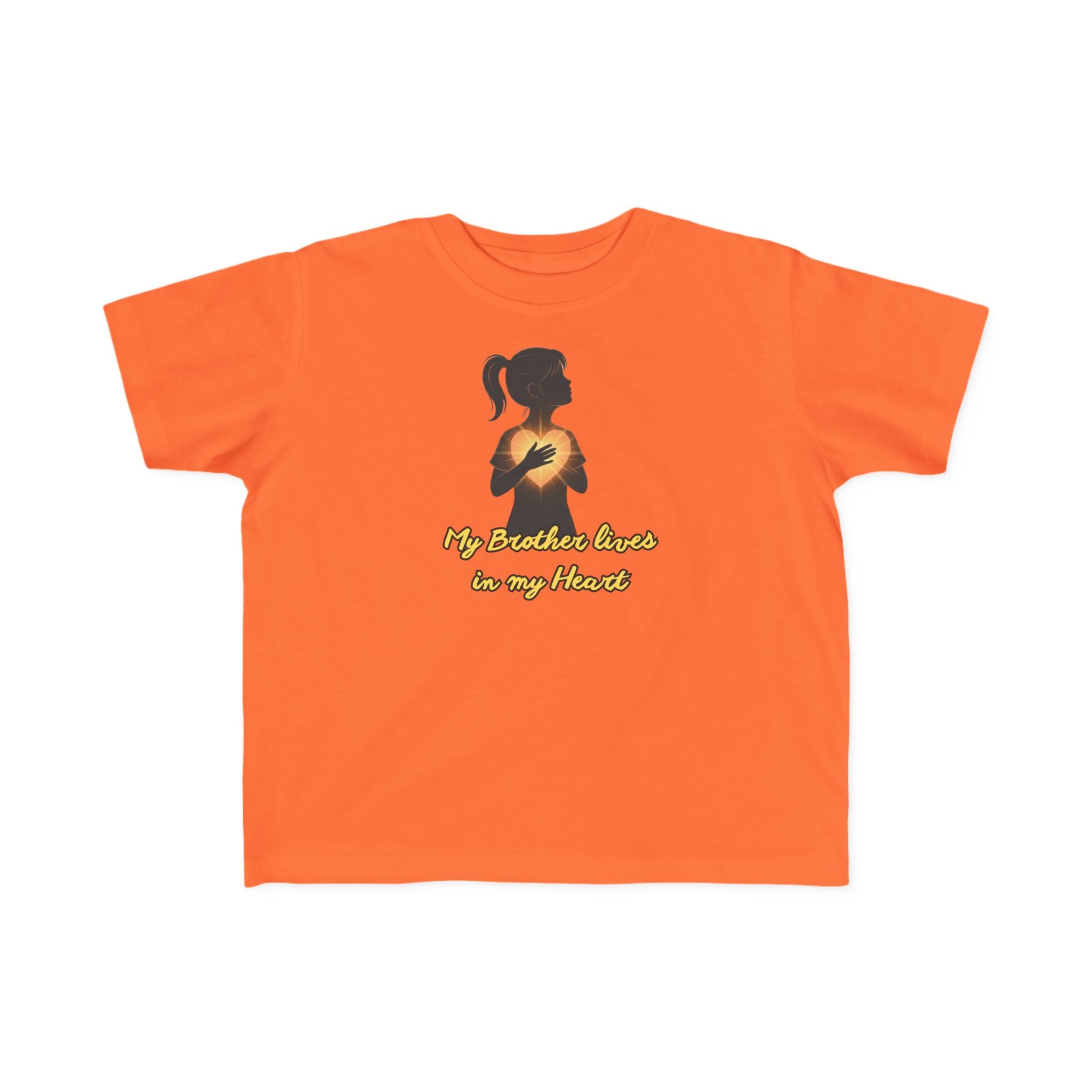 My Brother Lives in my Heart Toddler Tee |Dark Silhouette Girl Glowing Heart
