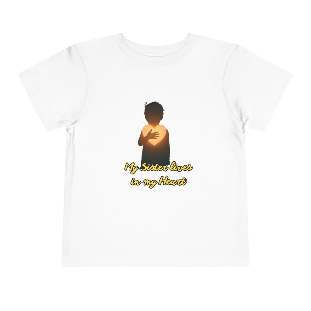 Toddler Tee — "My Sister Lives in My Heart" Golden Silhouette Memorial Shirt