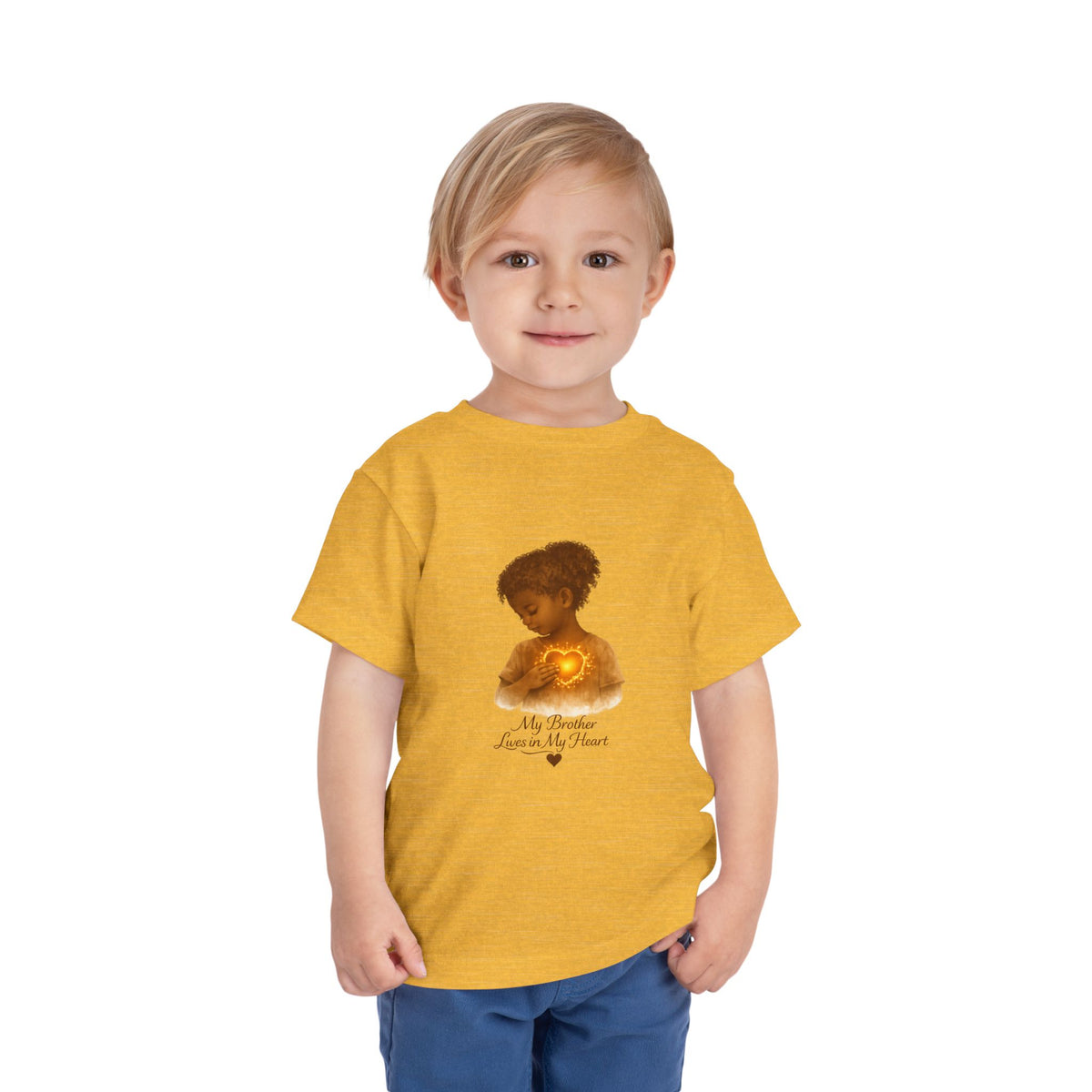 My Brother Lives in my Heart Detailed Gold Silhouette Girl