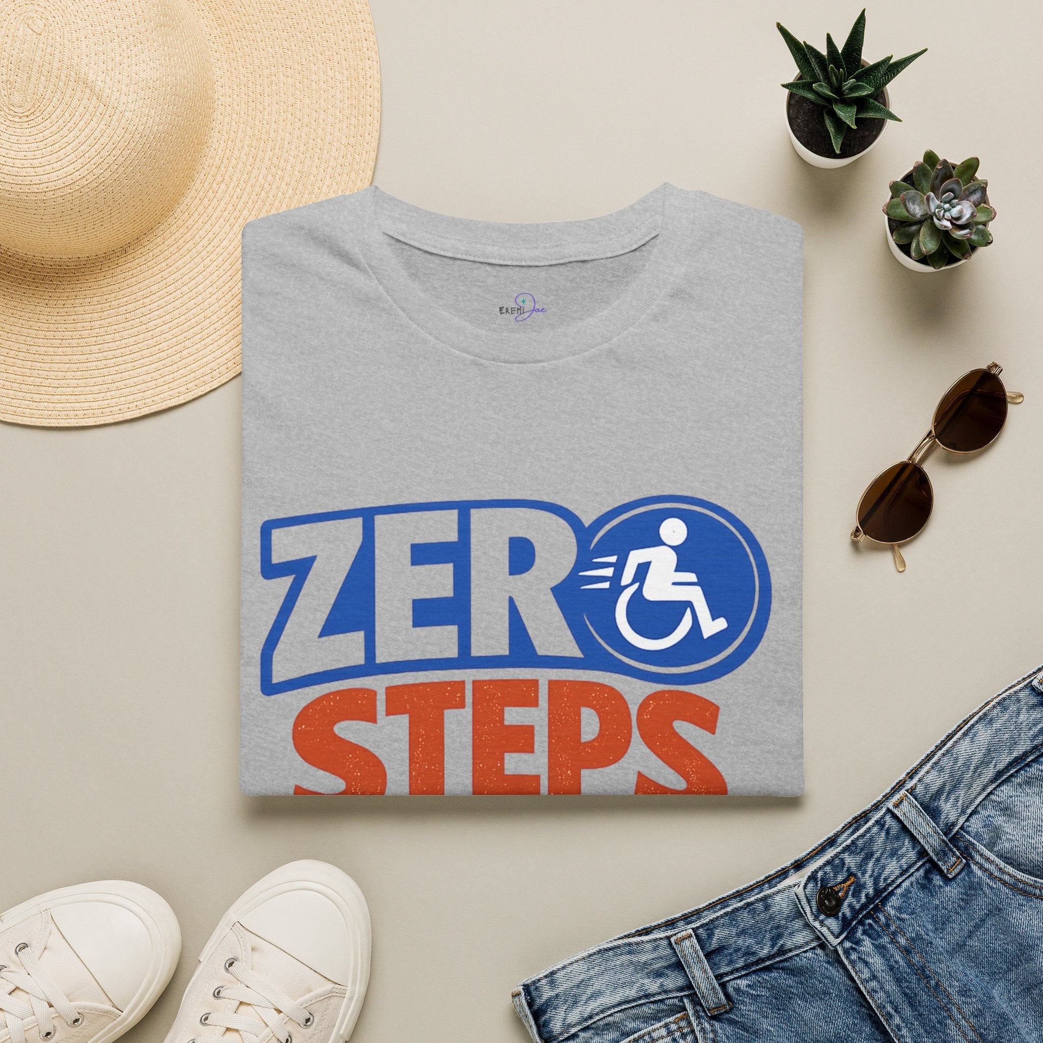 Zero Steps Were Taken T-Shirt | Wheelchair Accessibility Graphic Tee