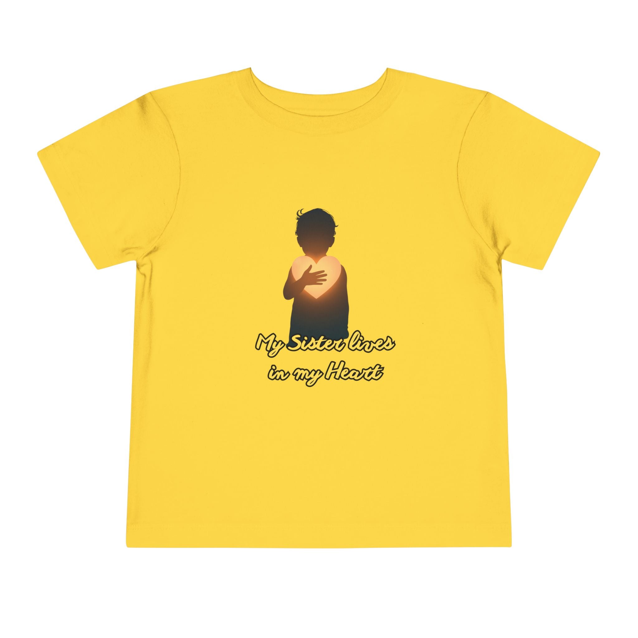 Toddler Tee — "My Sister Lives in My Heart" Golden Silhouette Memorial Shirt