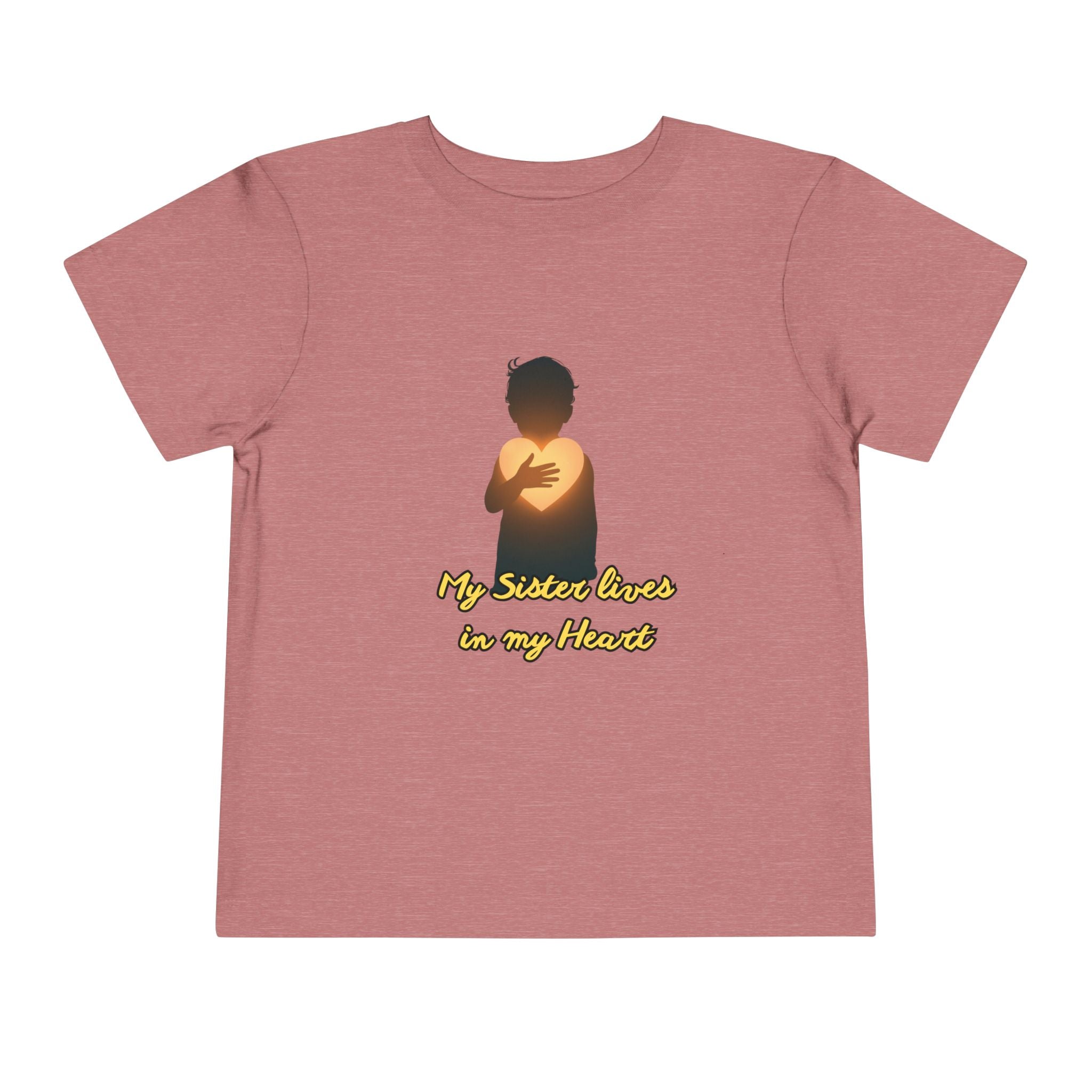 Toddler Tee — "My Sister Lives in My Heart" Golden Silhouette Memorial Shirt
