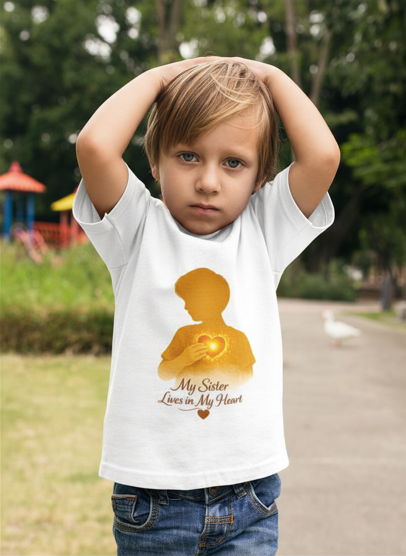 Toddler Tee — "My Sister Lives in My Heart" Boy silhouette