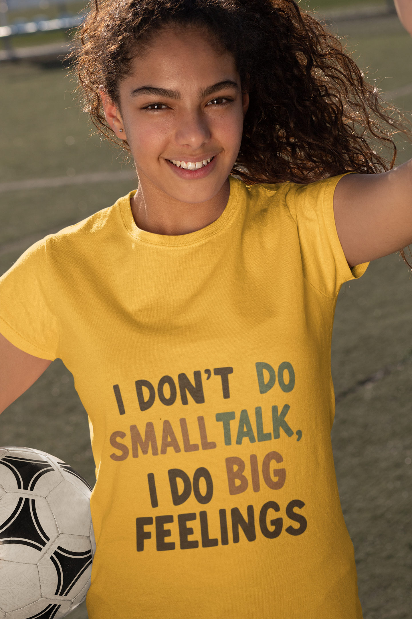"I Don't Do Small Talk, I Do Big Feelings" Kids Graphic T‑Shirt