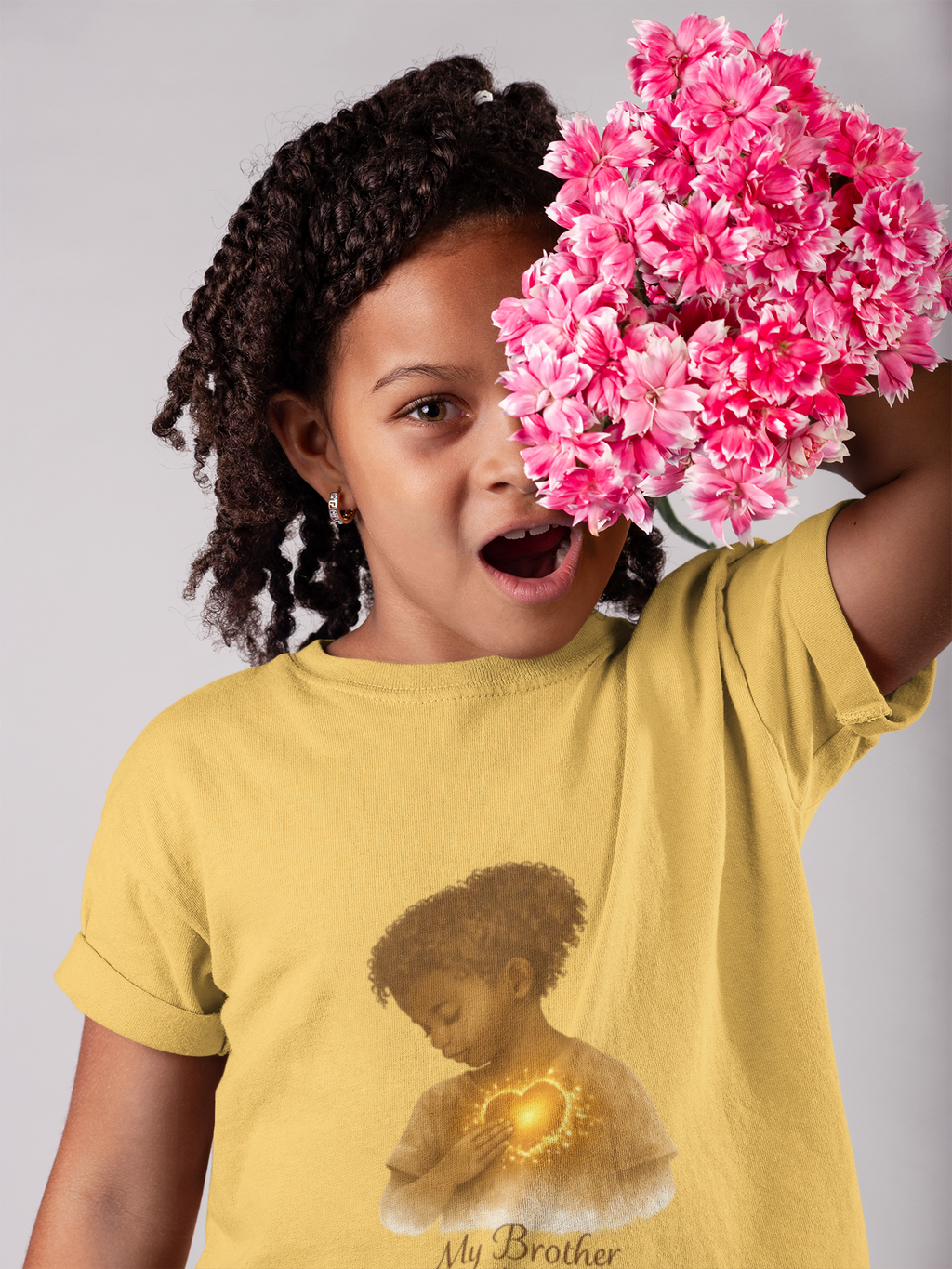 My Brother Lives in my Heart Detailed Gold Silhouette Girl