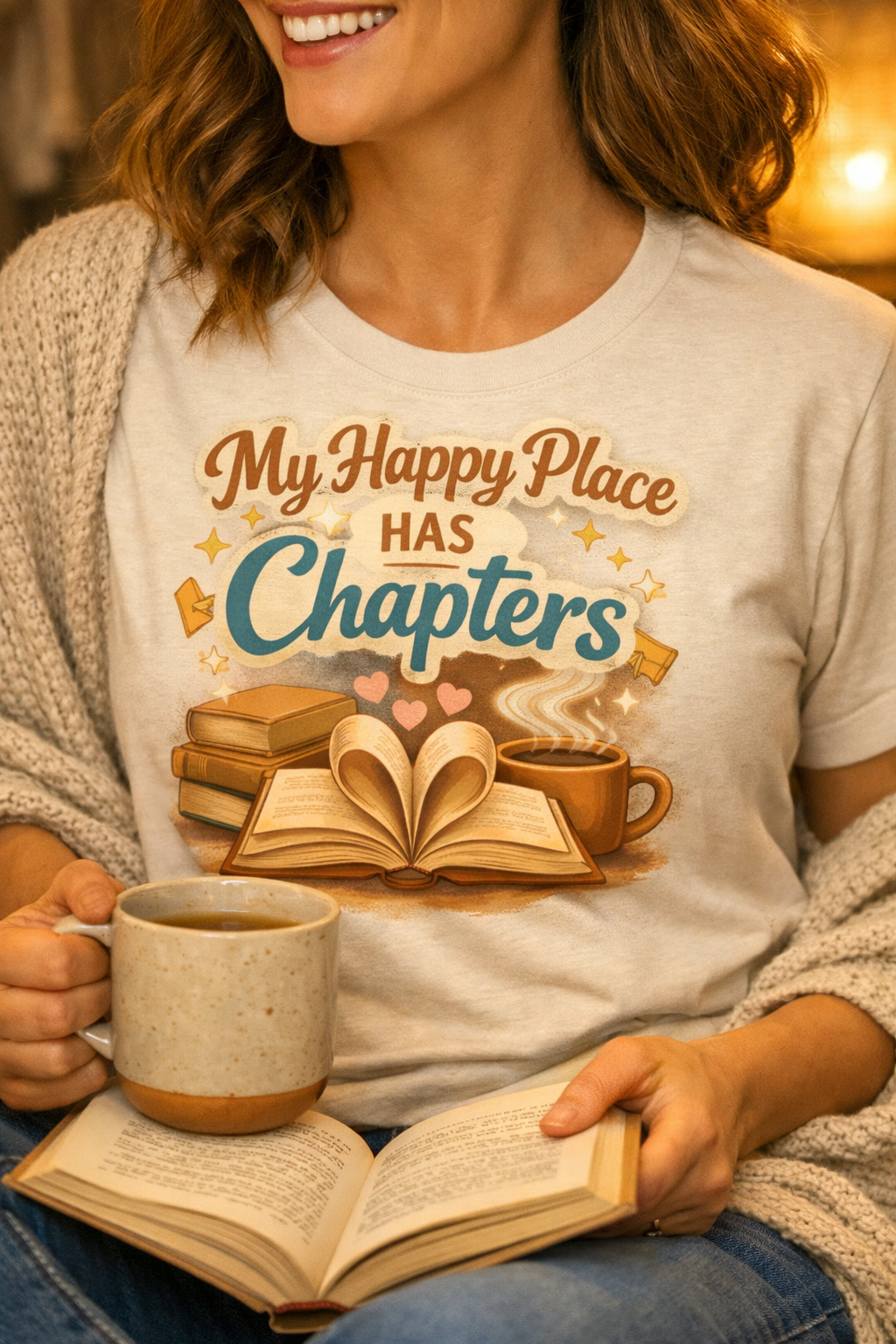 My Happy Place Has Chapters Women's T-Shirt