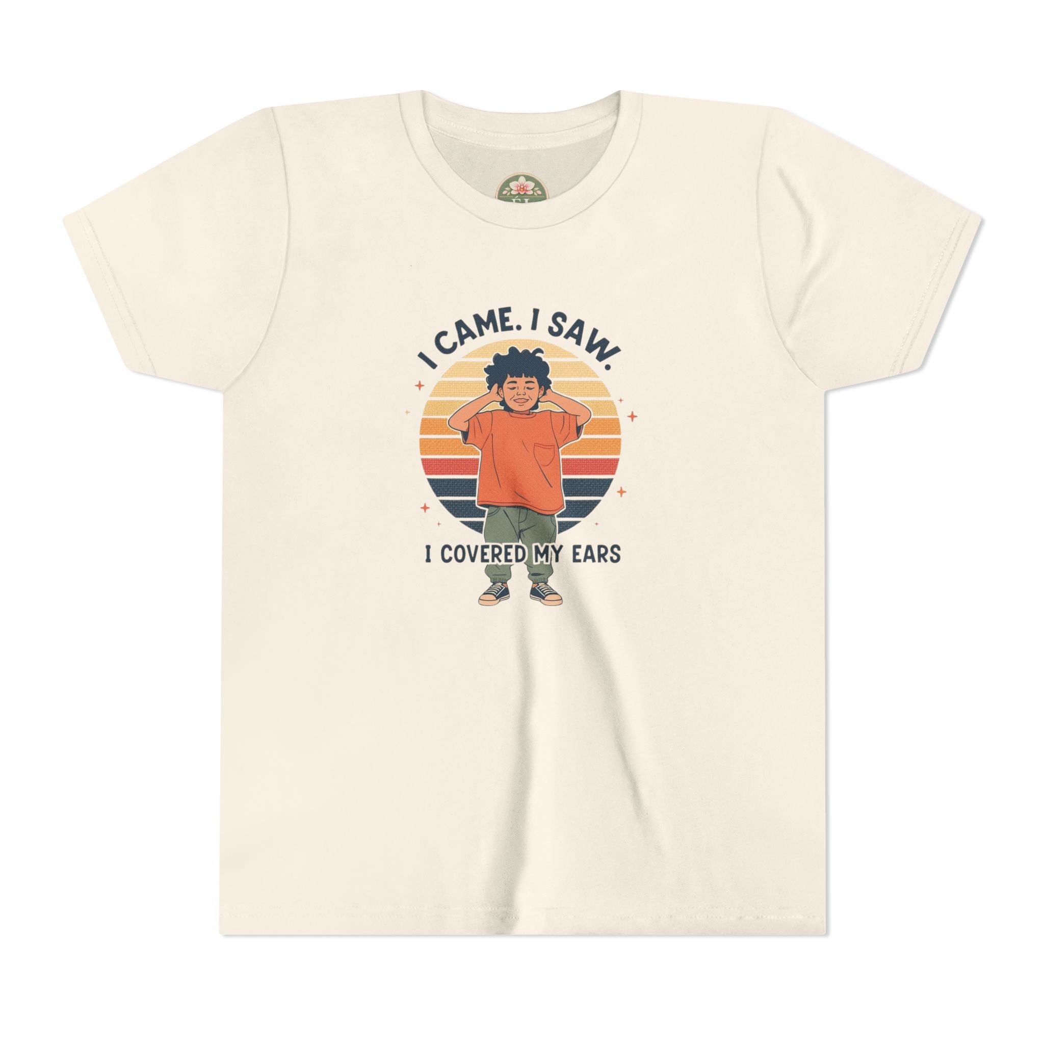 I Came I Saw I Covered My Ears T-Shirt | Kid Retro Sunset Graphic Tee