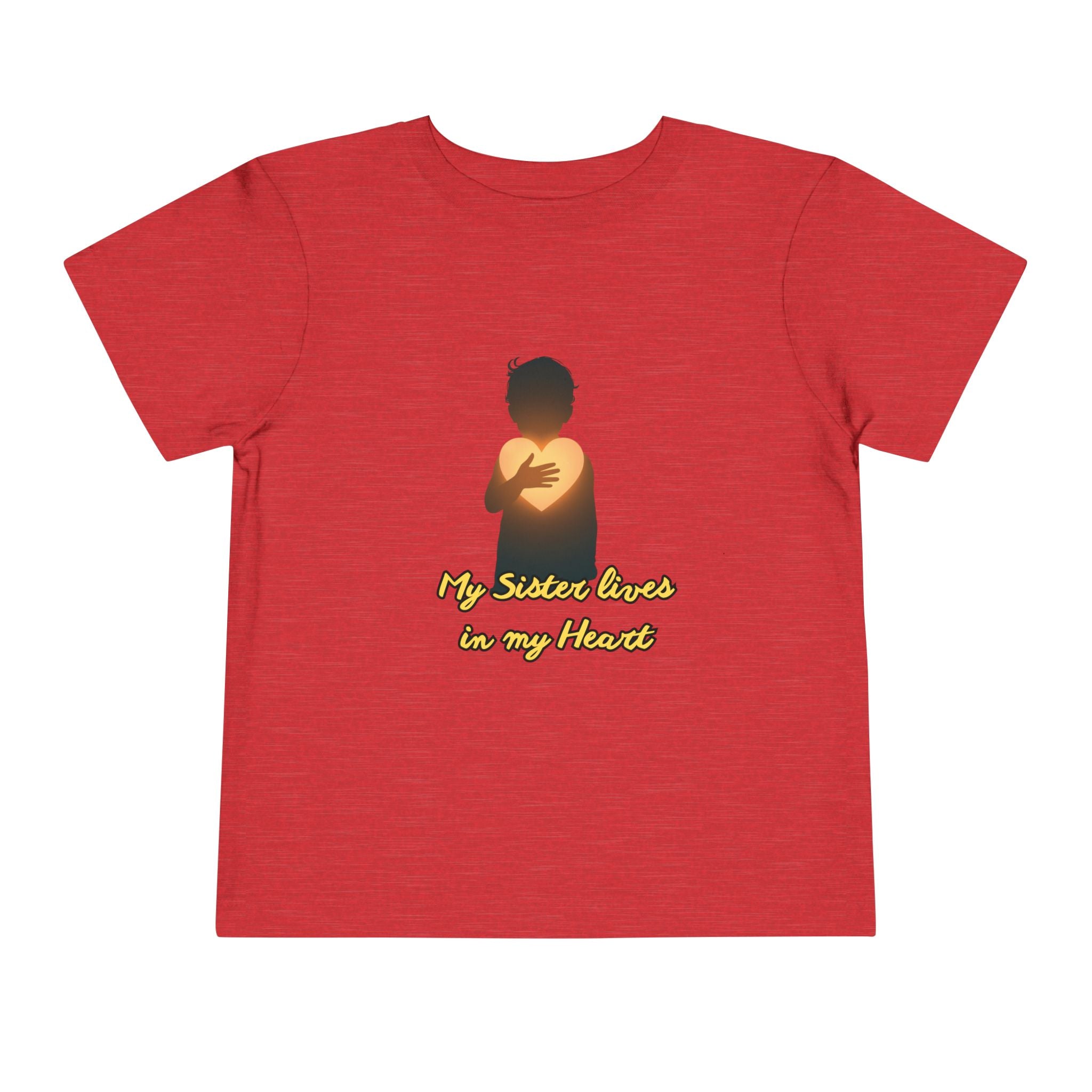 Toddler Tee — "My Sister Lives in My Heart" Golden Silhouette Memorial Shirt