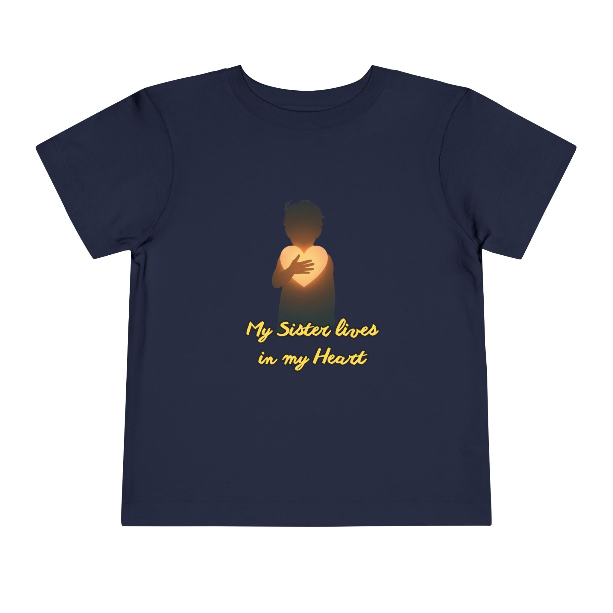 Toddler Tee — "My Sister Lives in My Heart" Golden Silhouette Memorial Shirt