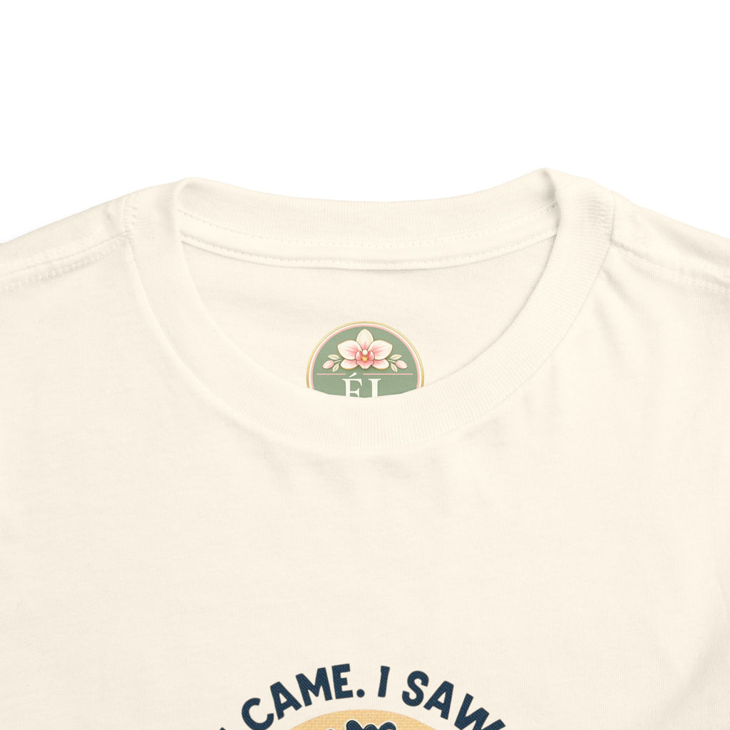 I Came I Saw I Covered My Ears Toddler Tee | Retro Sunset Boy Illustration