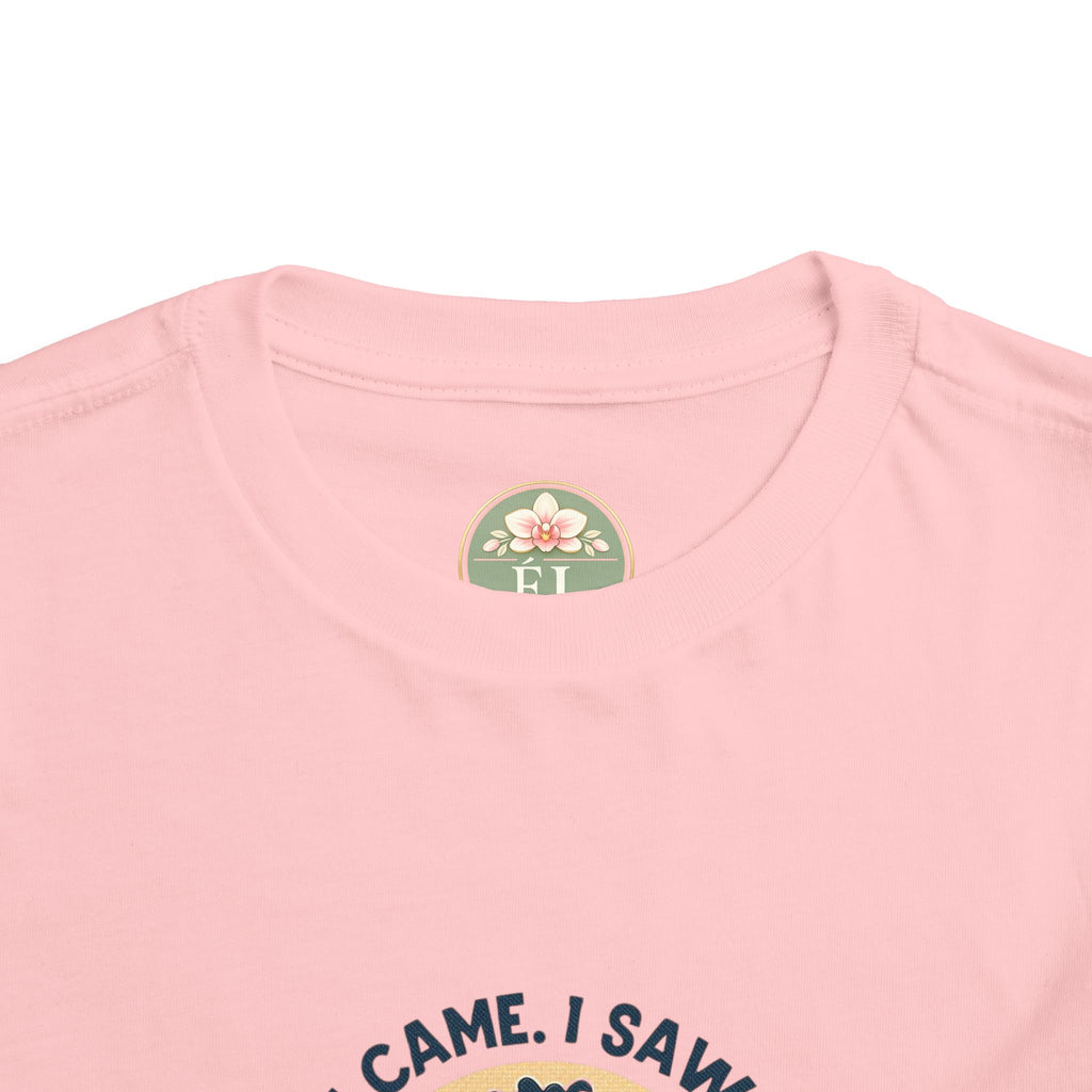 I Came I Saw I Covered My Ears Toddler Tee | Retro Sunset Boy Illustration