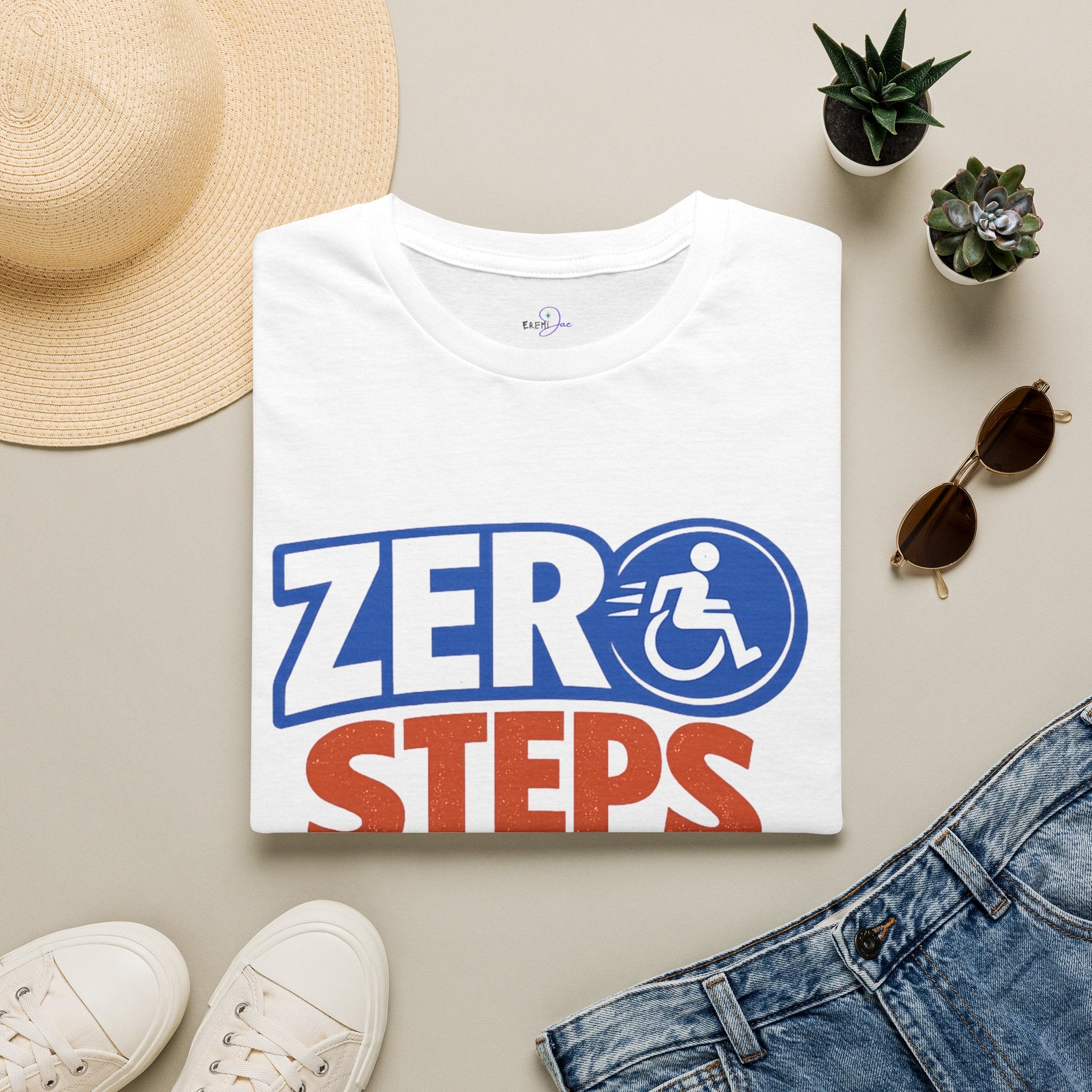 Zero Steps Were Taken T-Shirt | Wheelchair Accessibility Graphic Tee