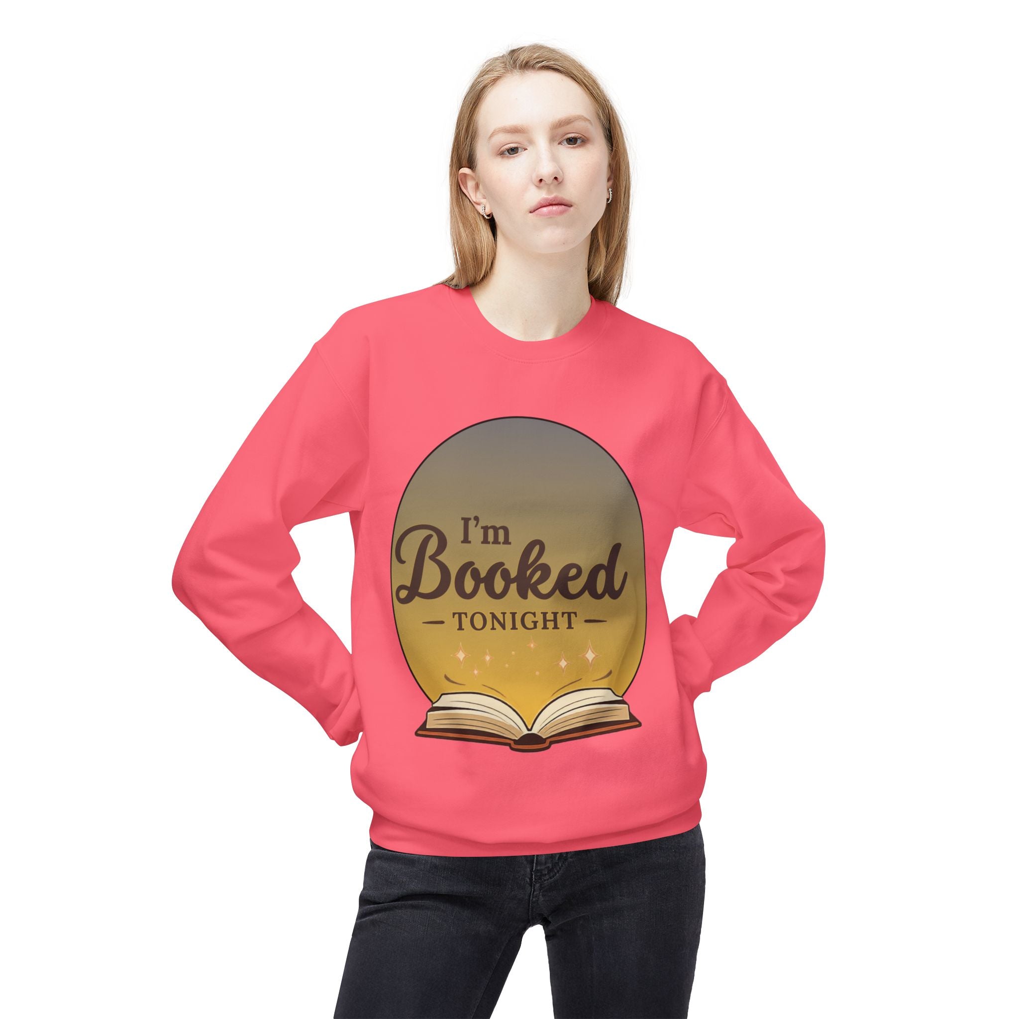 Sweatshirt — I'm Booked Tonight Cozy Reading Crewneck