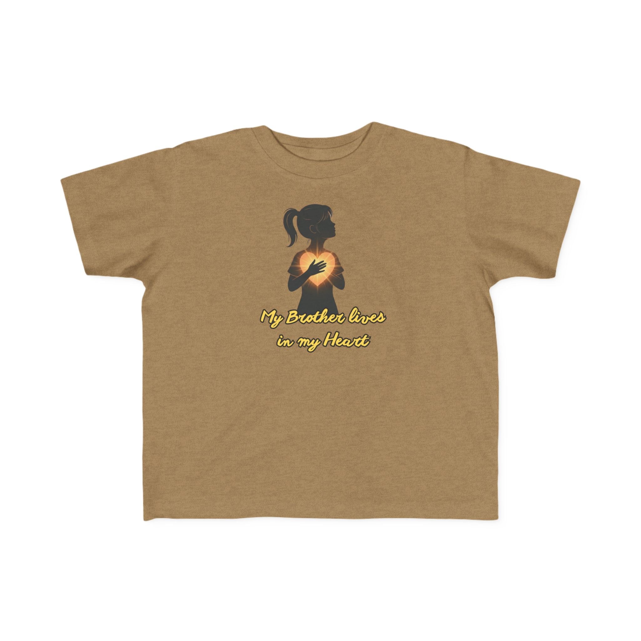 My Brother Lives in my Heart Toddler Tee |Dark Silhouette Girl Glowing Heart