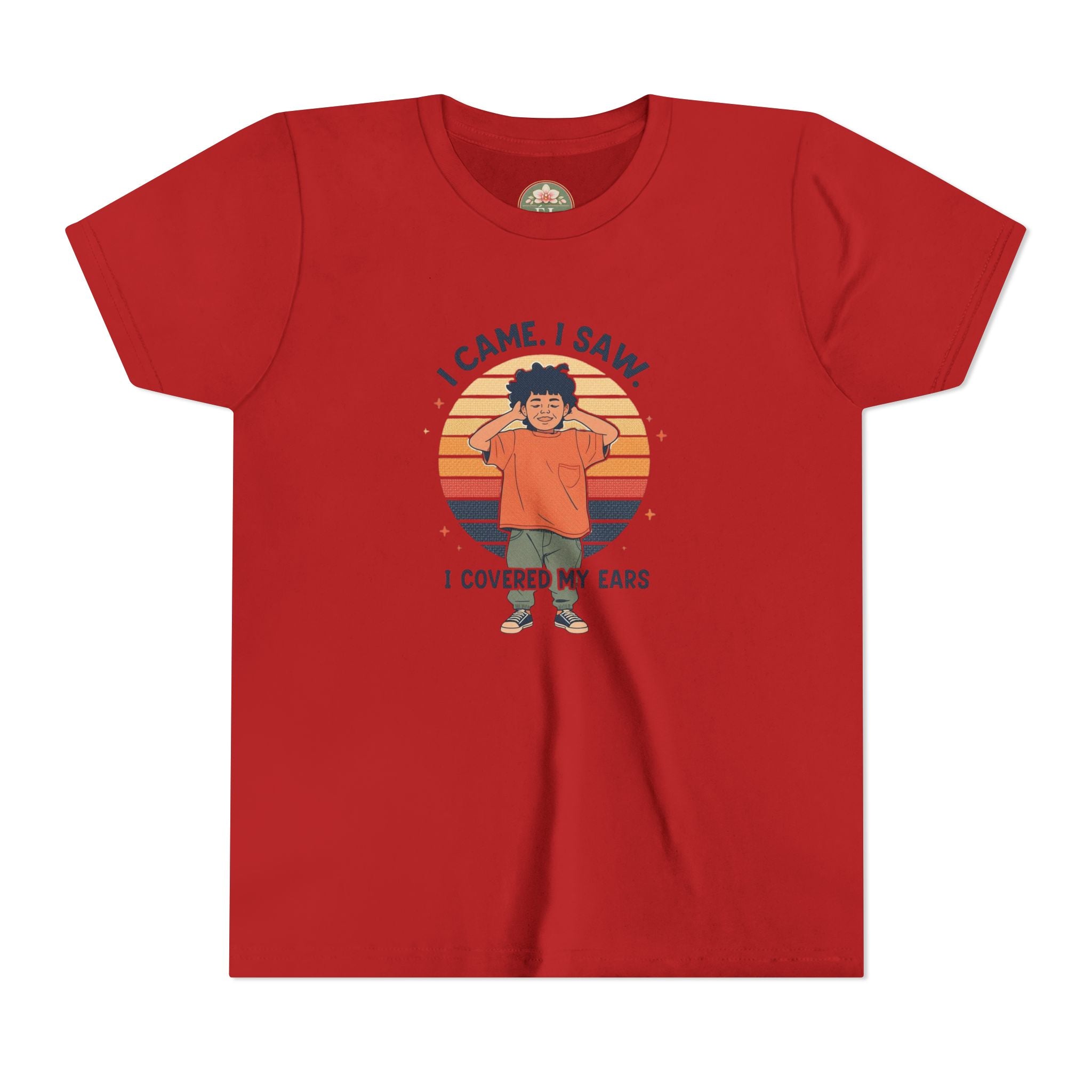 I Came I Saw I Covered My Ears T-Shirt | Kid Retro Sunset Graphic Tee