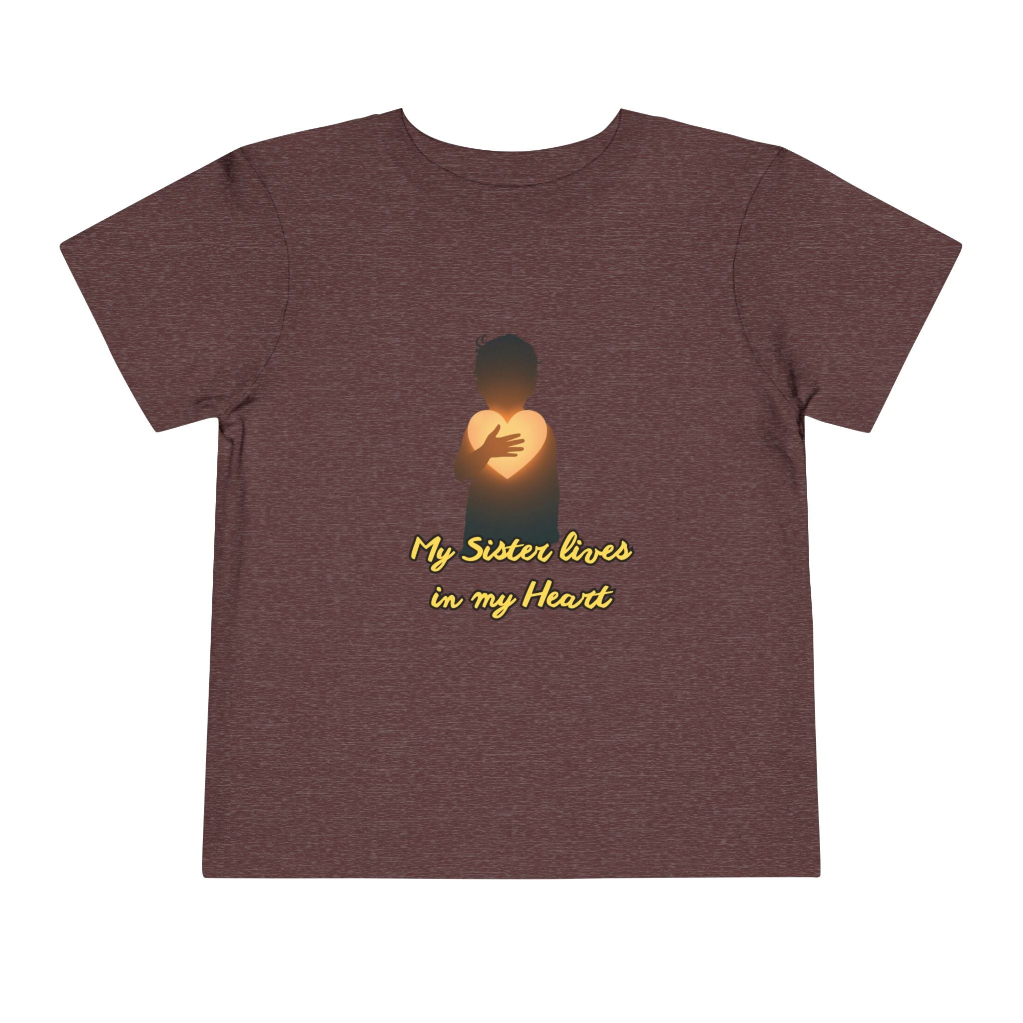 Toddler Tee — "My Sister Lives in My Heart" Golden Silhouette Memorial Shirt
