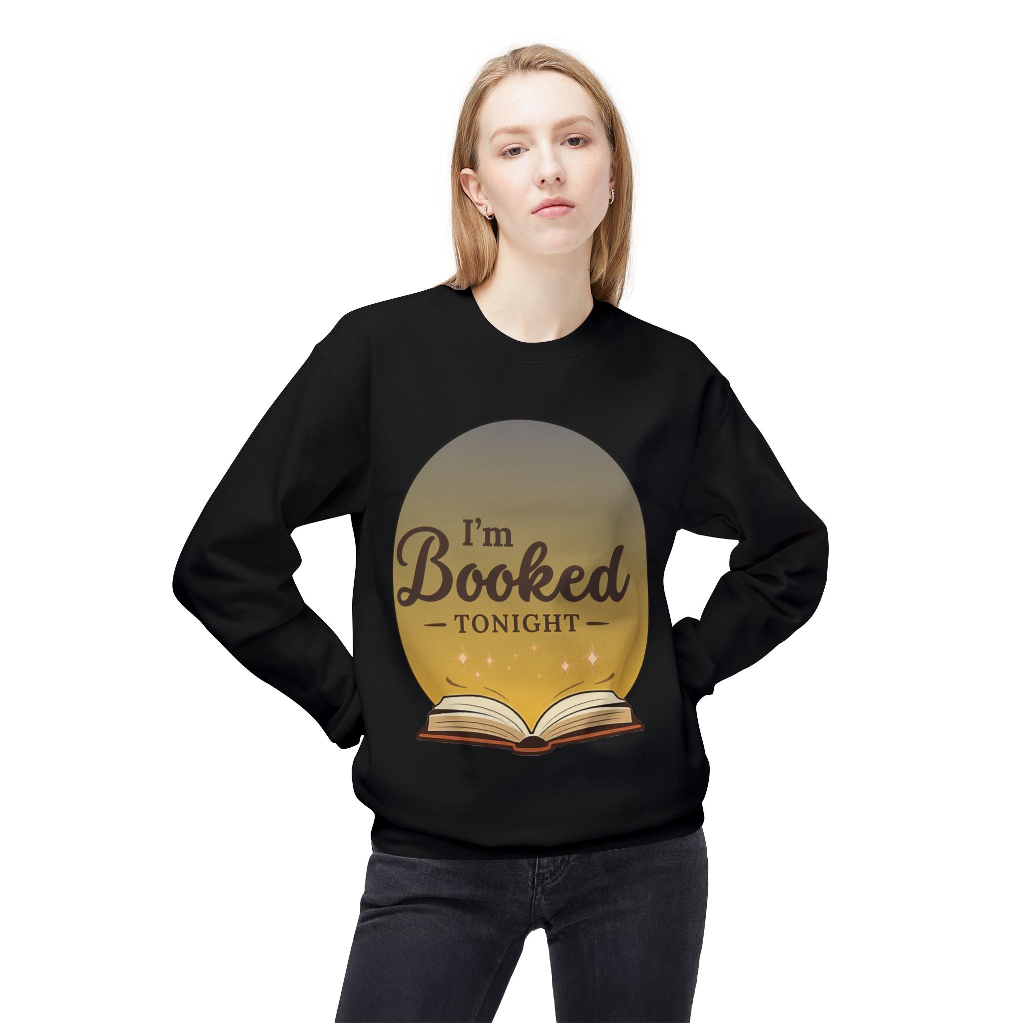 Sweatshirt — I'm Booked Tonight Cozy Reading Crewneck