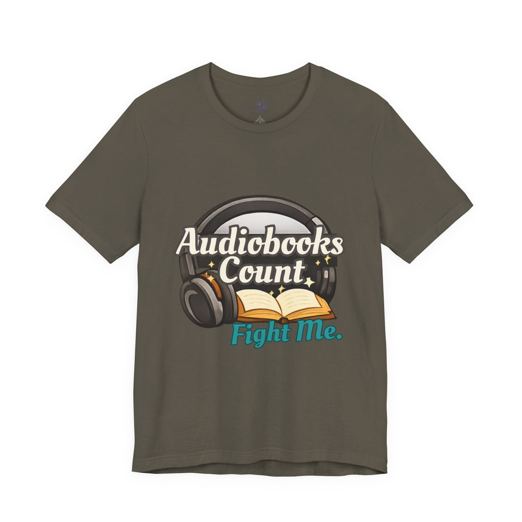 Audiobooks Count T‑Shirt — "Audiobooks Count. Fight Me." Graphic Tee for Book Lovers