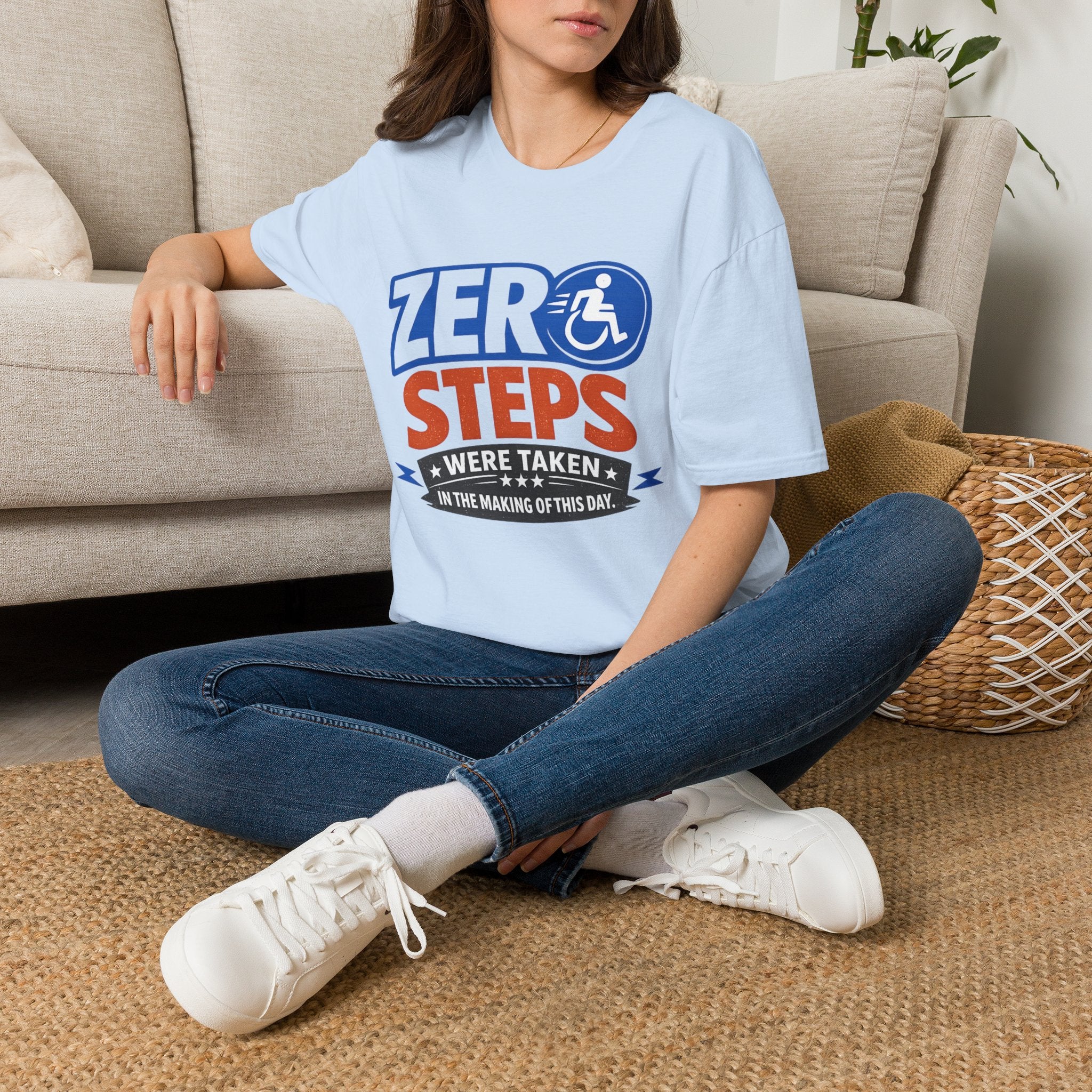 Zero Steps Were Taken T-Shirt | Wheelchair Accessibility Graphic Tee