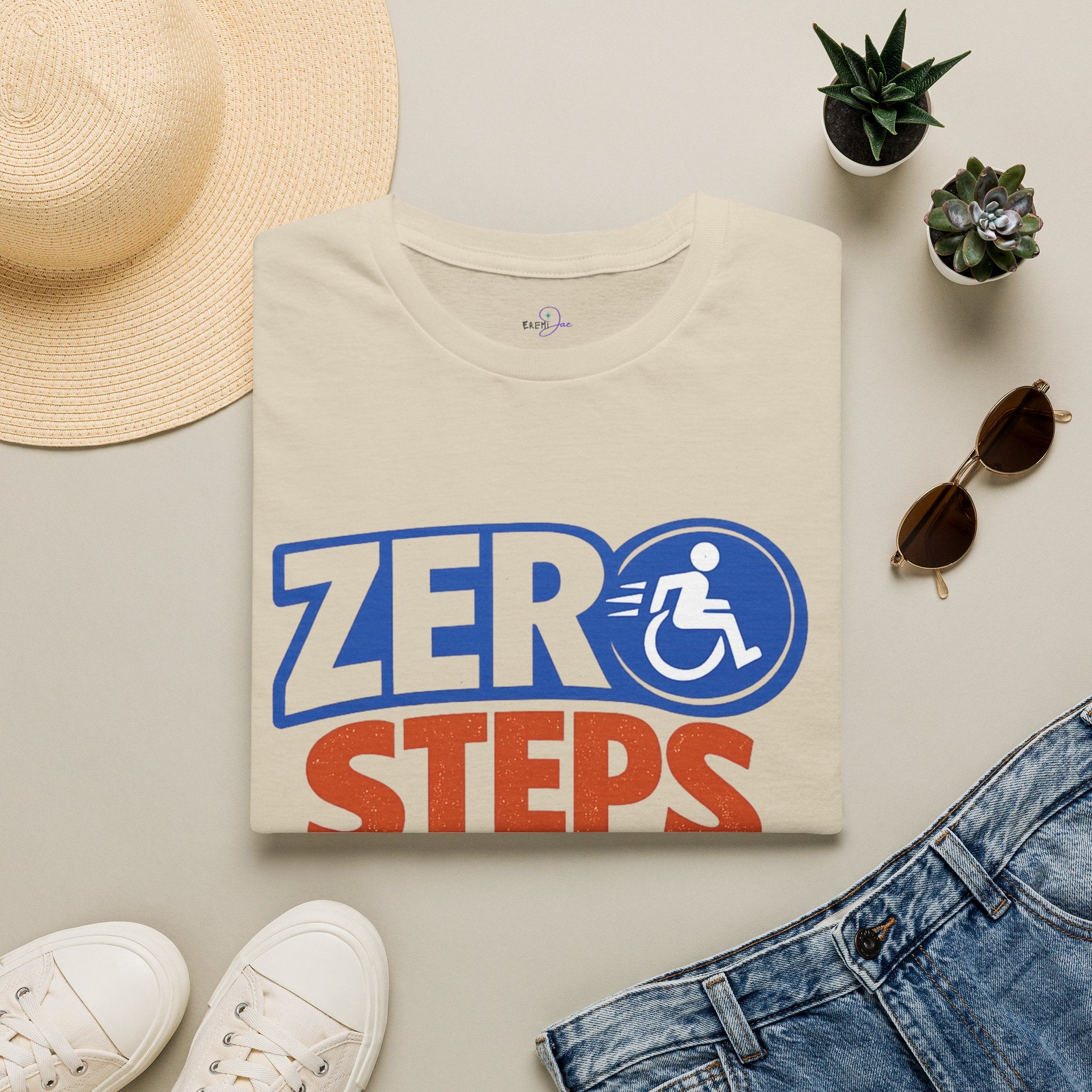 Zero Steps Were Taken T-Shirt | Wheelchair Accessibility Graphic Tee