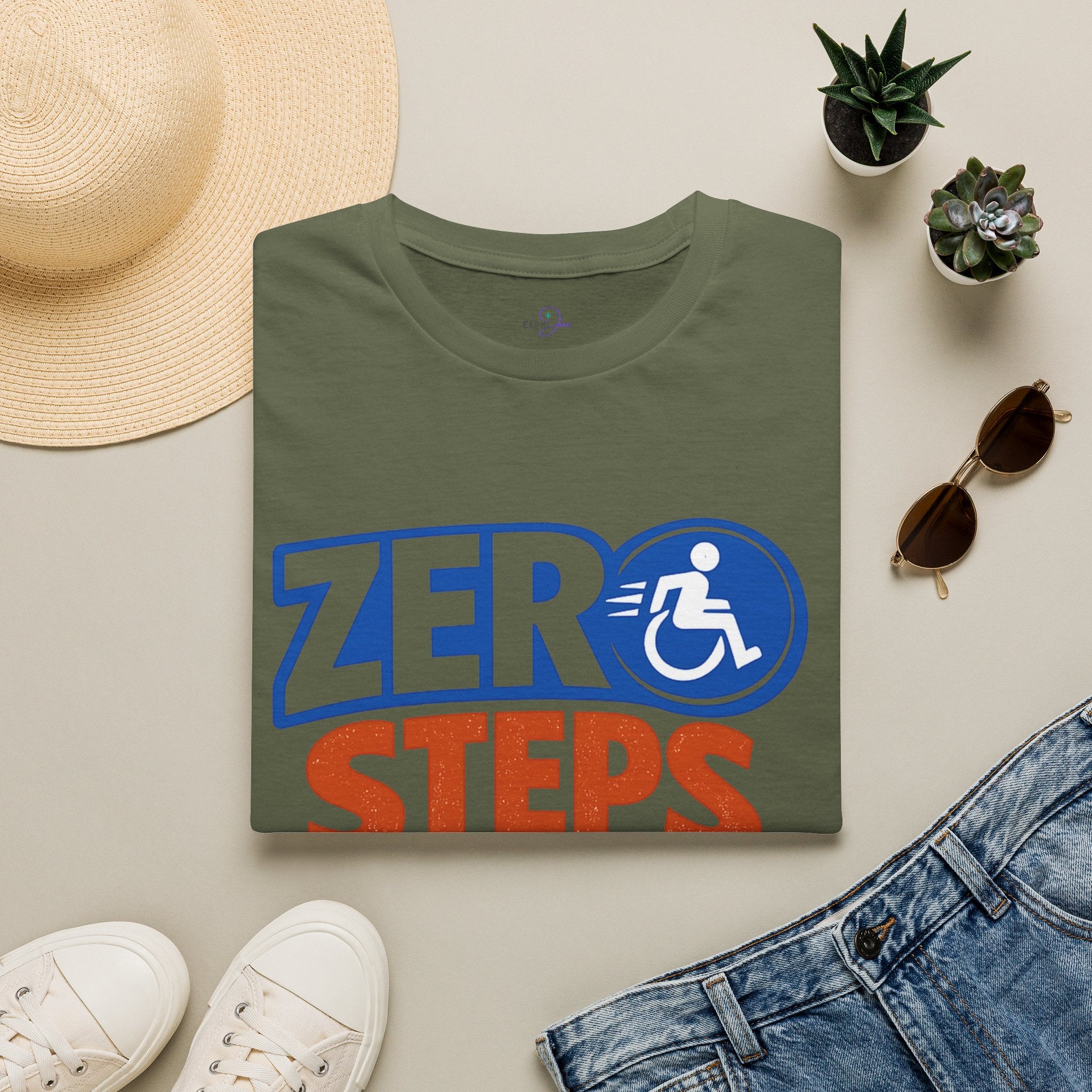 Zero Steps Were Taken T-Shirt | Wheelchair Accessibility Graphic Tee
